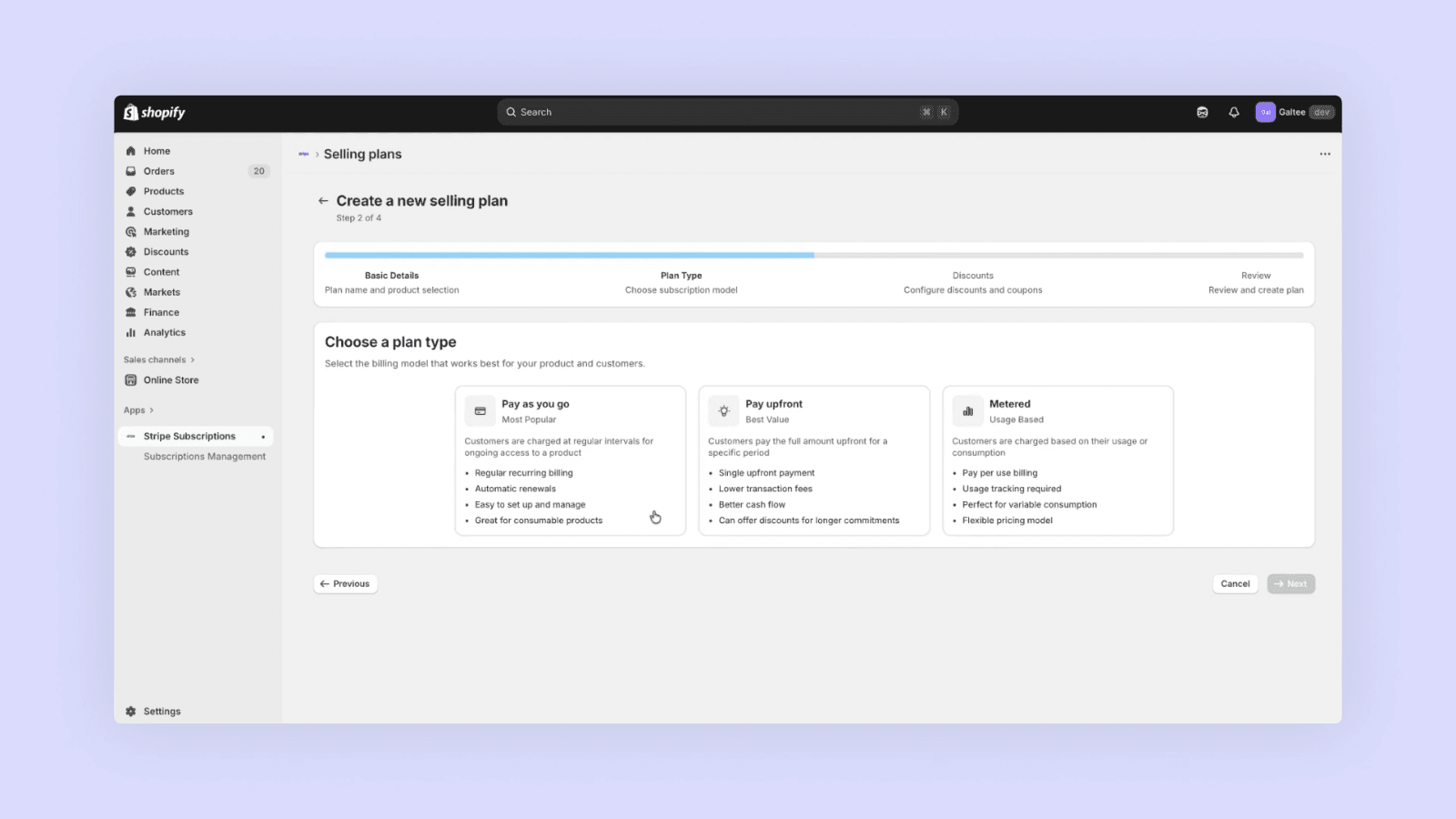 Configure subscription plans in your admin