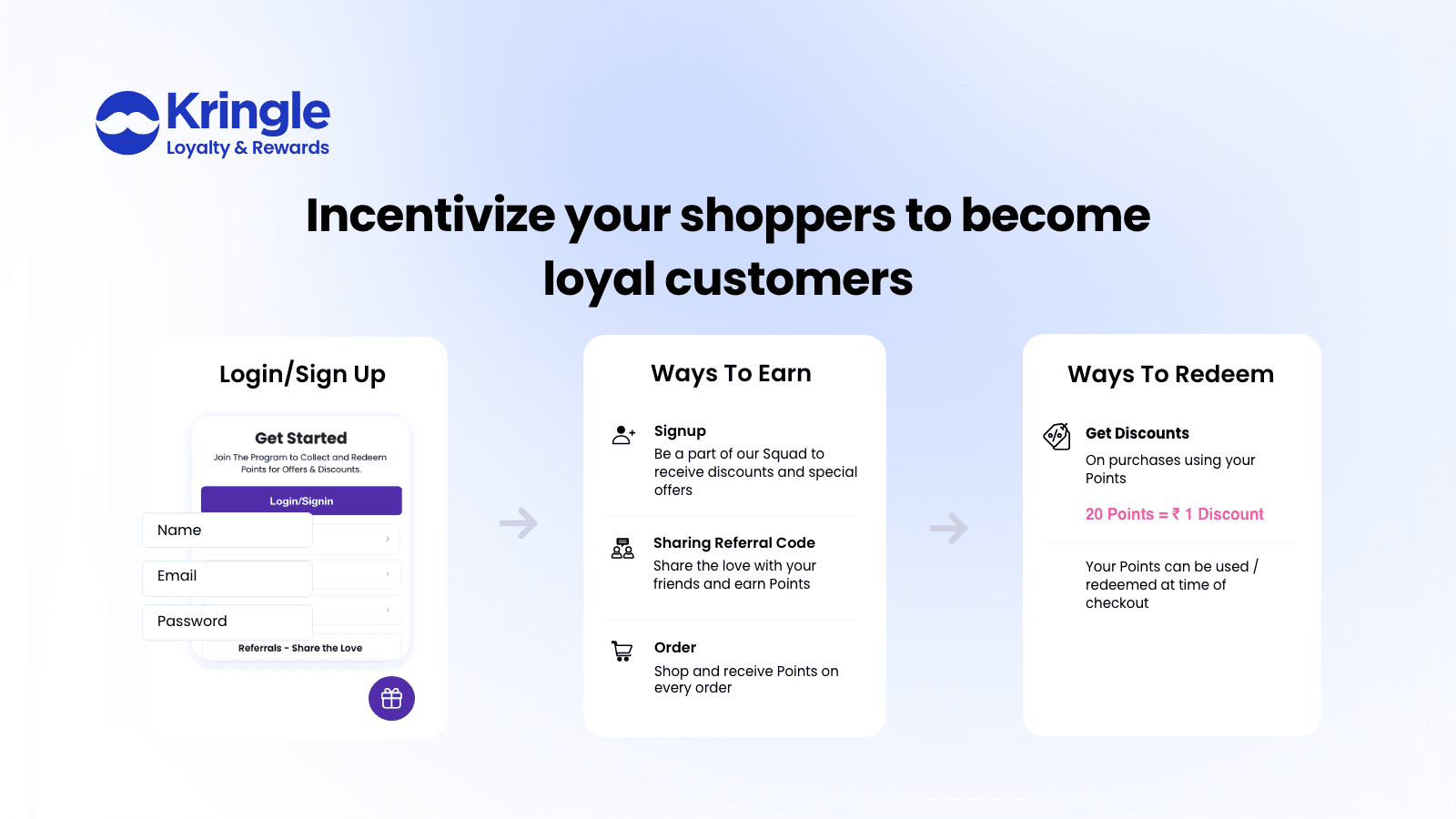 Feature provided by the Kringle : Loyalty & Rewards App
