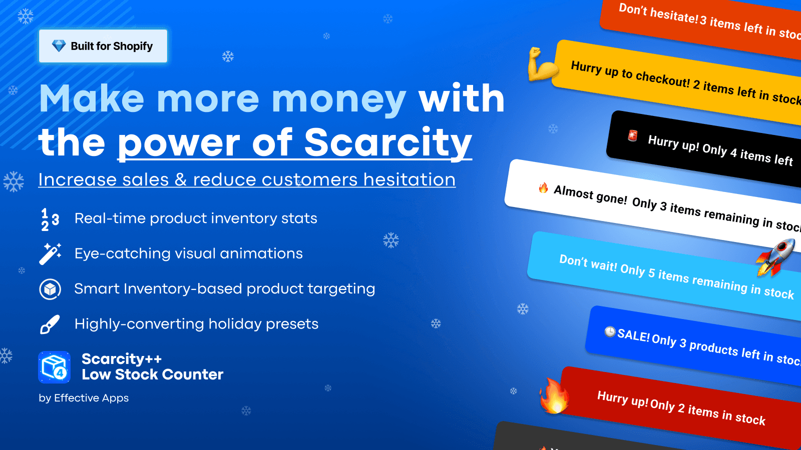 The low stock counter in action- appearing above add to cart