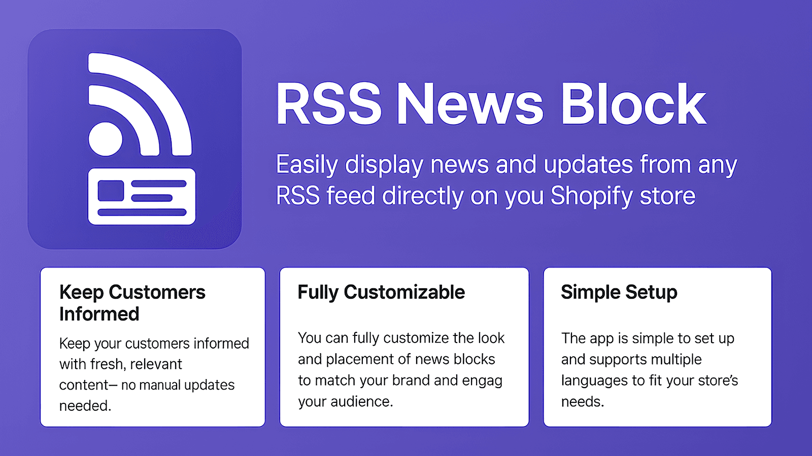 Easily display news and updates from any RSS