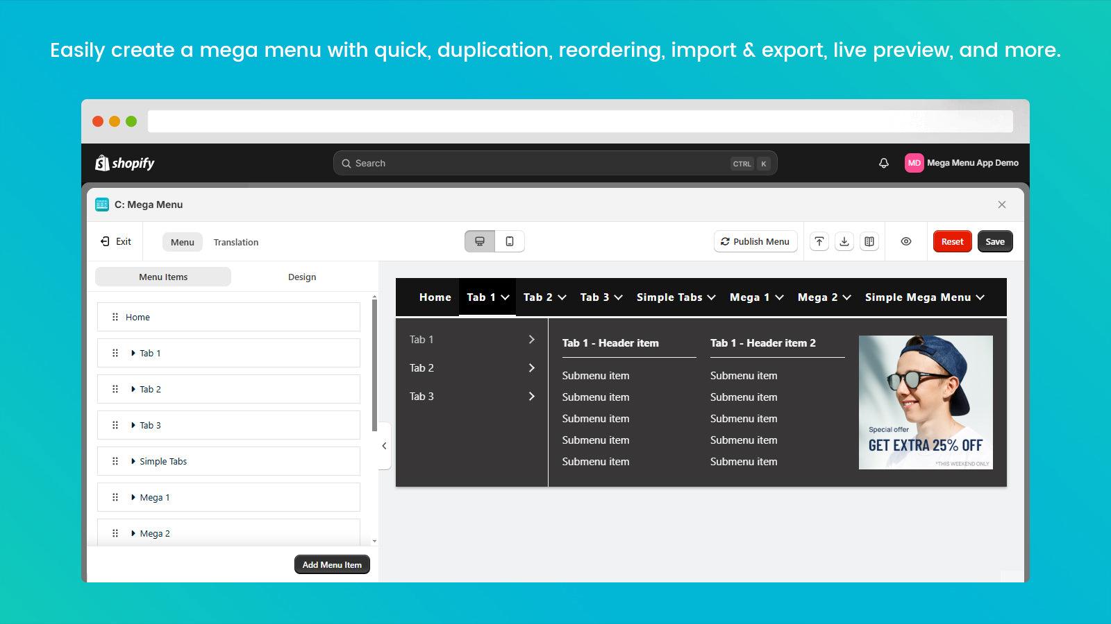 C: Mega Menu - admin