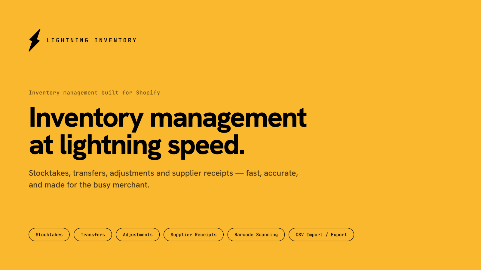 Lightning Inventory - Inventory management built for Shopify