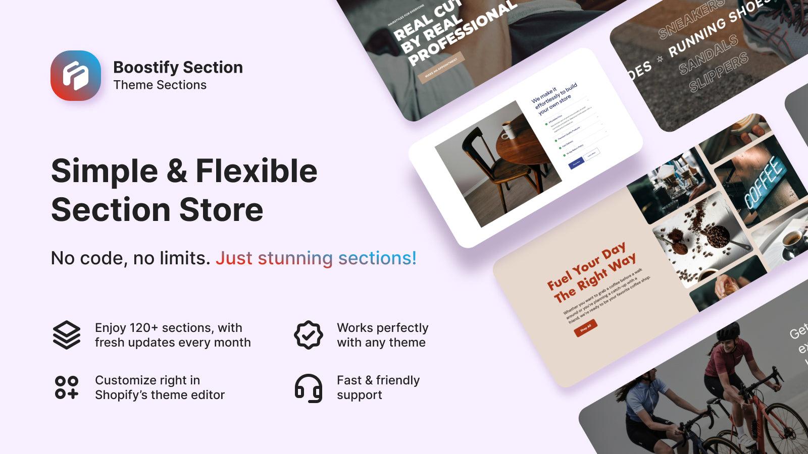 boostify sections features