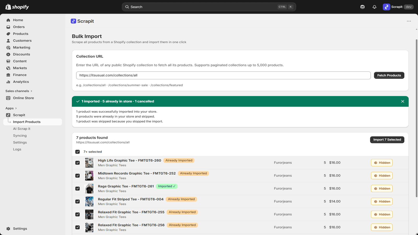 Paste a product URL to import products in bulk instantly.