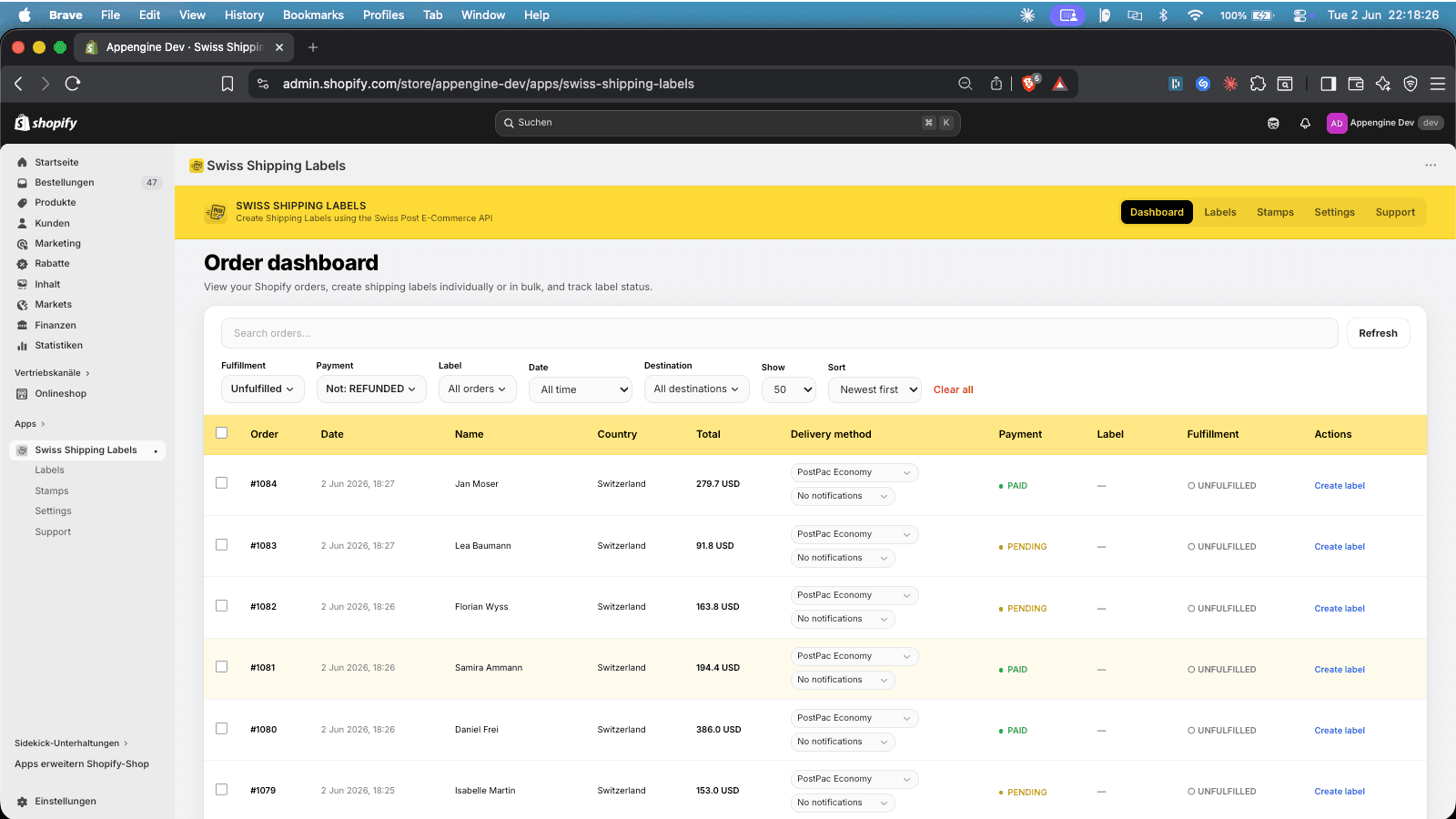 Dashboard