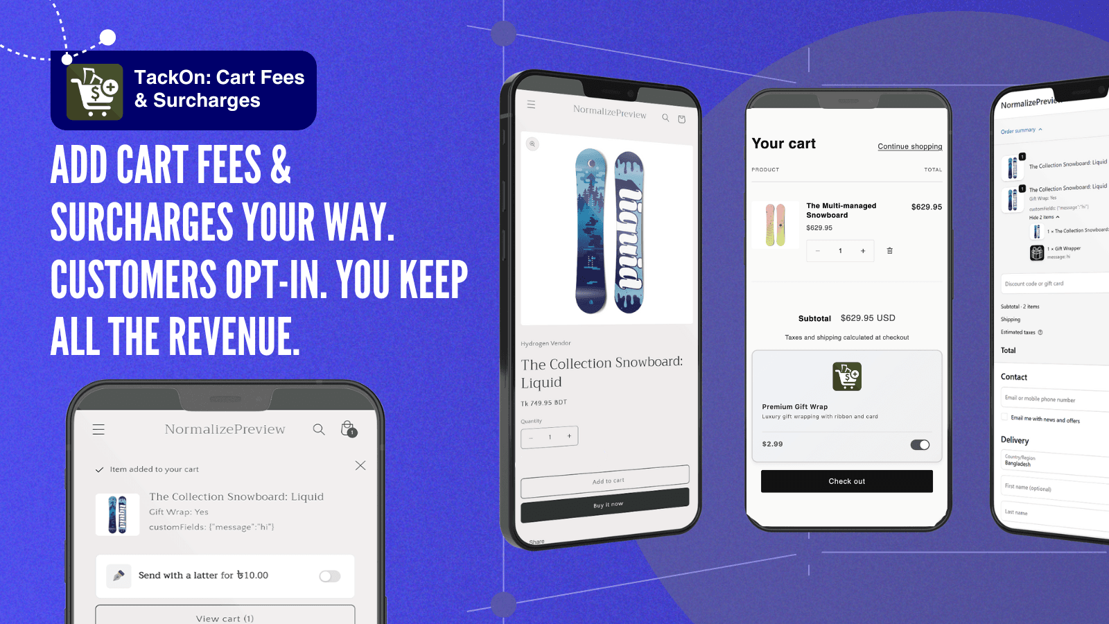 Mobile preview cart extension