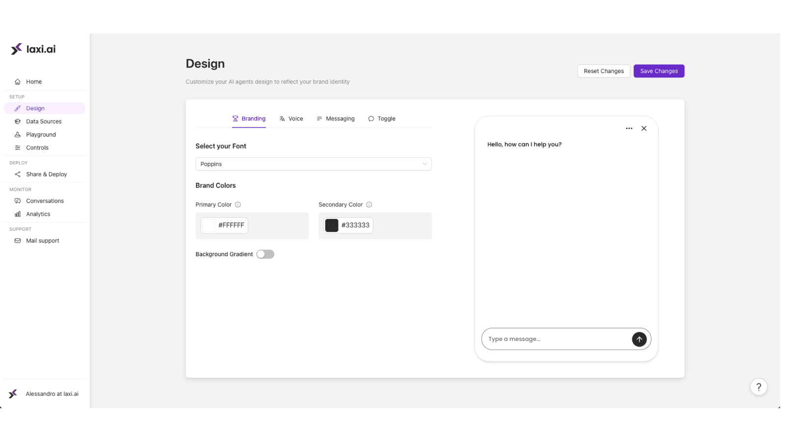 Design with brand and tone of voice