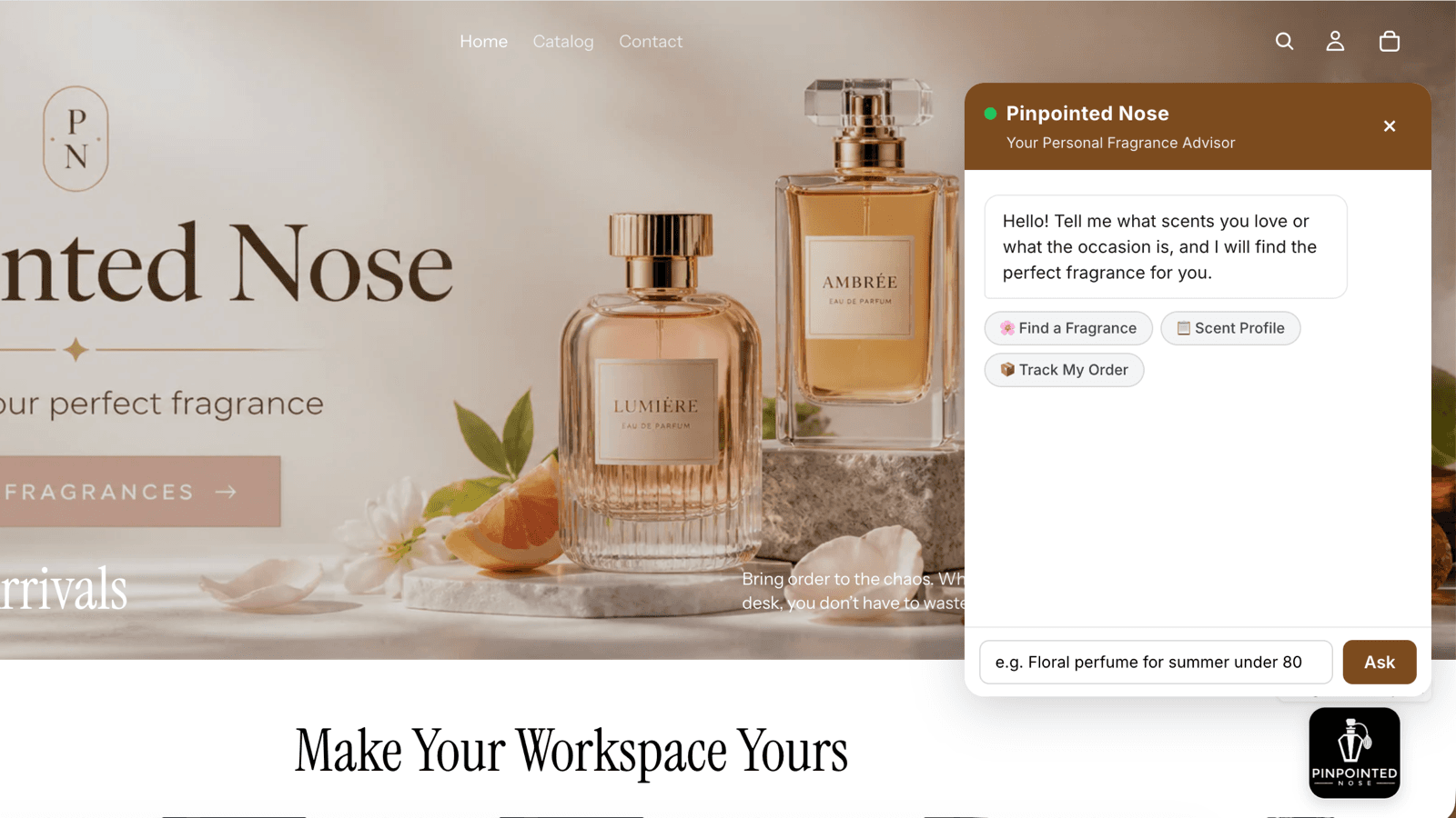 Fragrance AI ready to assist your customers