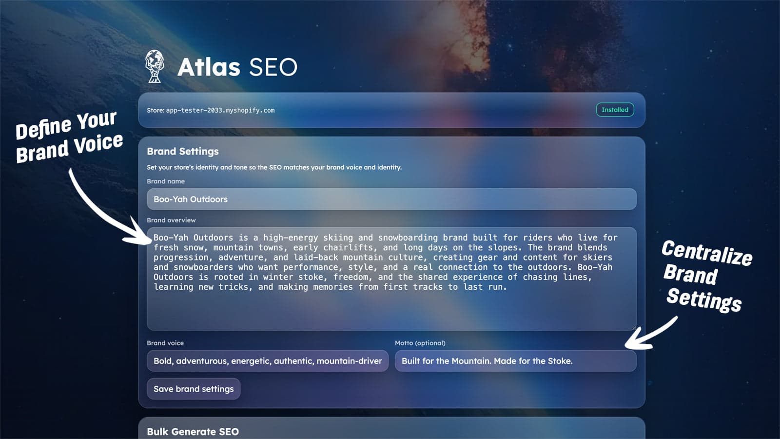 Atlas SEO setting brand conditions for AI