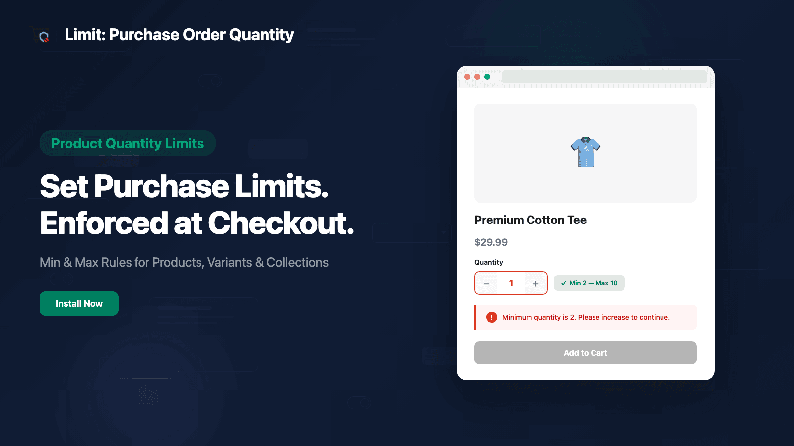 Product Quantity Limits