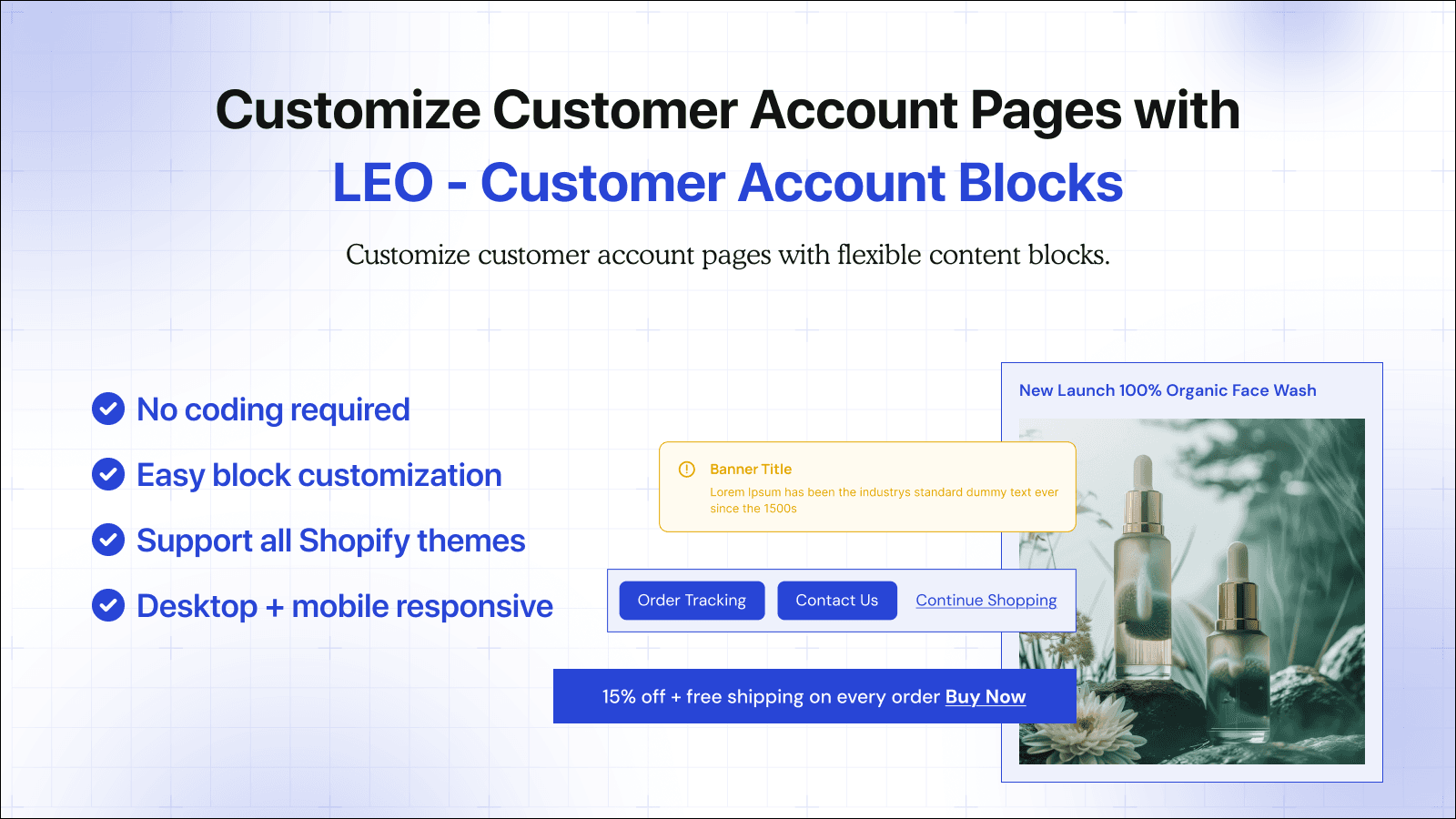 Customize customer accounts with buttons and links