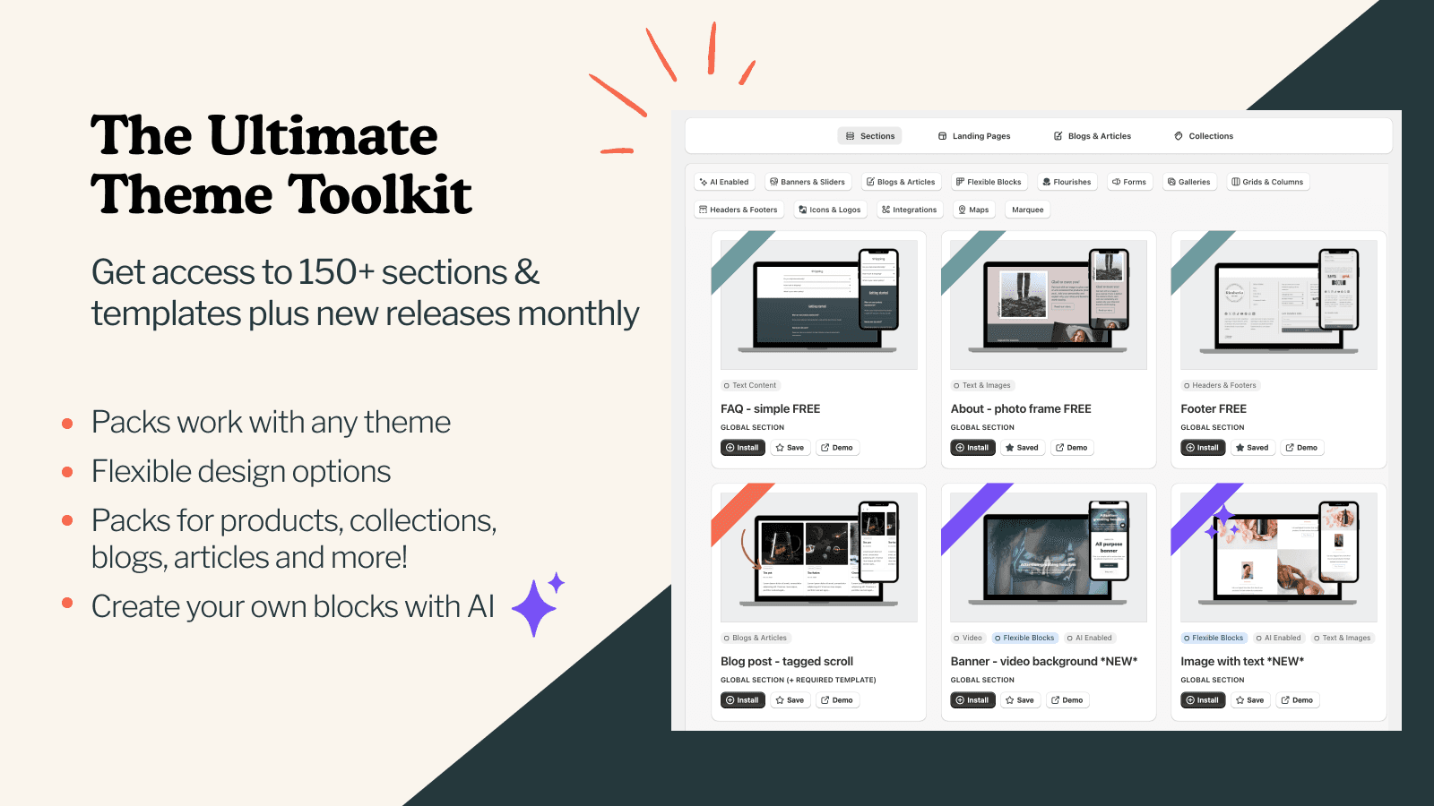 Screenshot of Design Packs App Packs