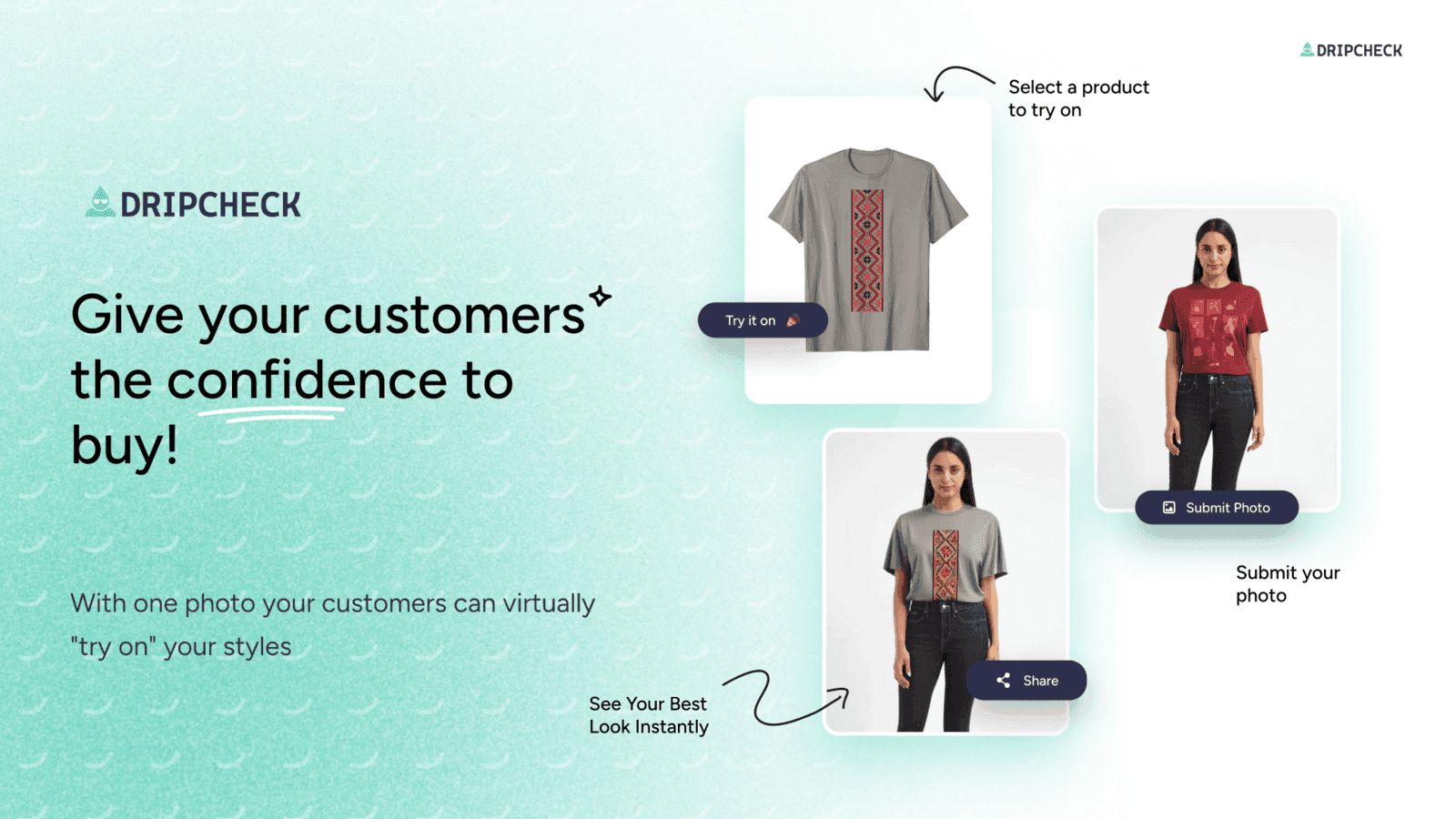 Simple 2 step process for shoppers to virtually try-on clothes