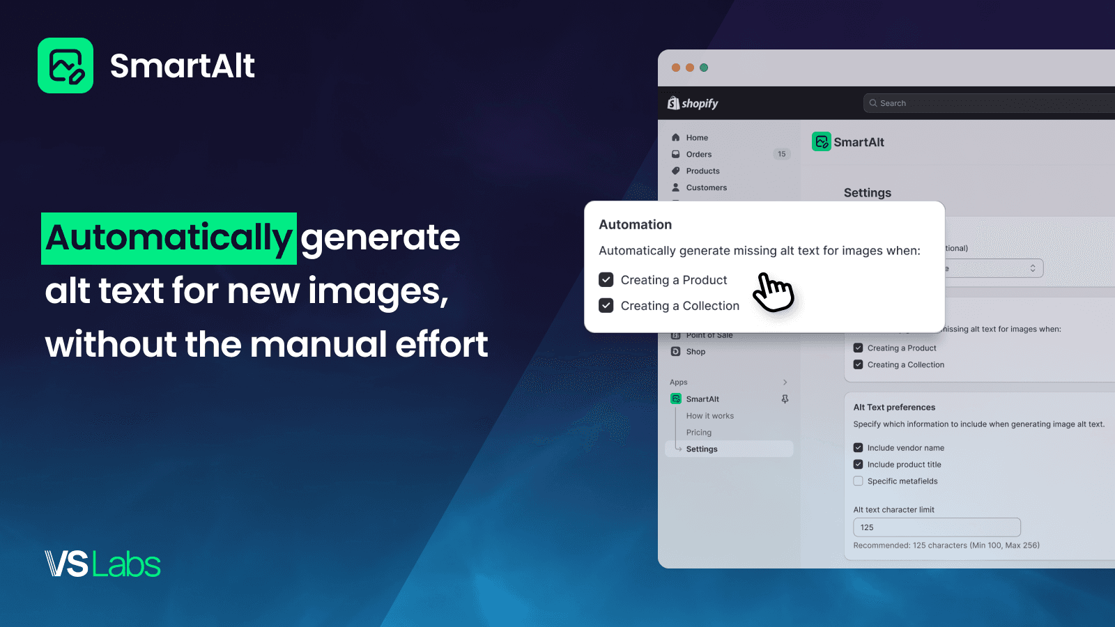 Automatically generate alt text for new images with no effort