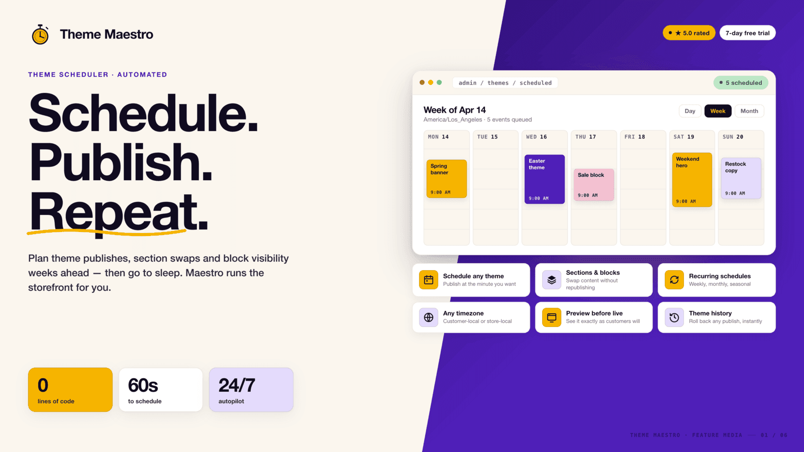 Schedule Sections/Blocks Visibility