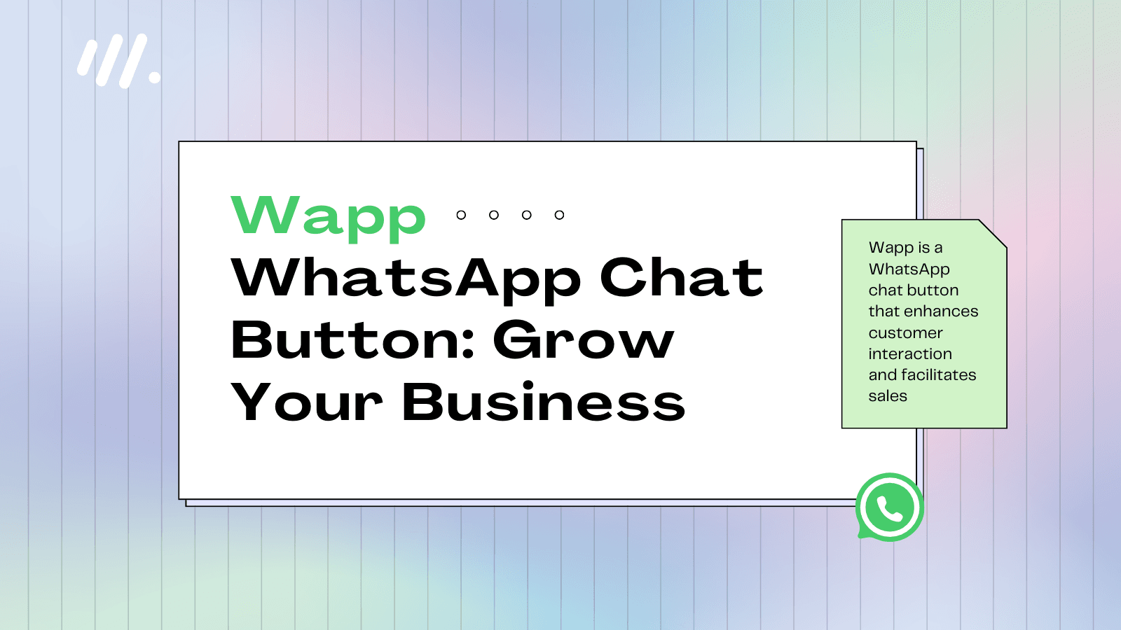 Wapp - WhatsApp Chat Button & abandoned cart recovery