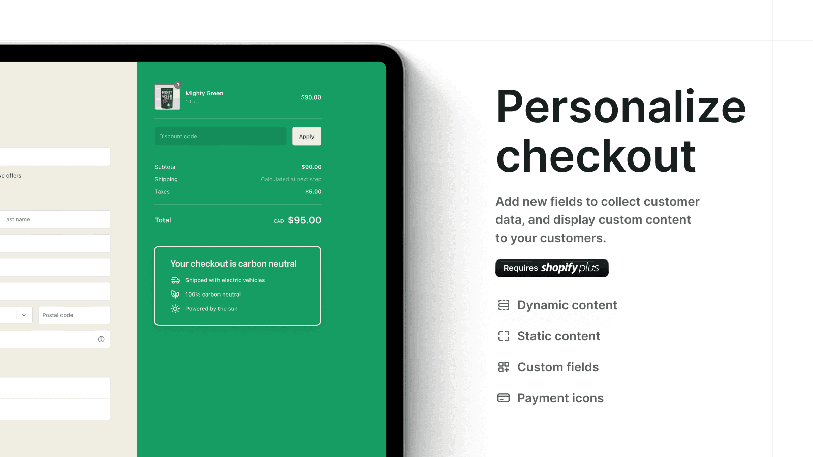 Personalize checkout