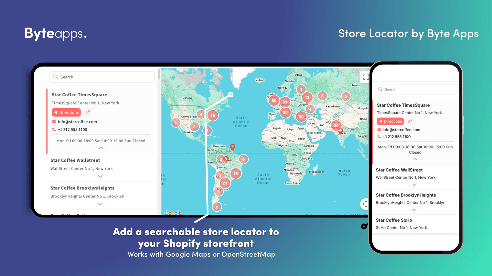 Store Locator by Byte Apps Mockup Image