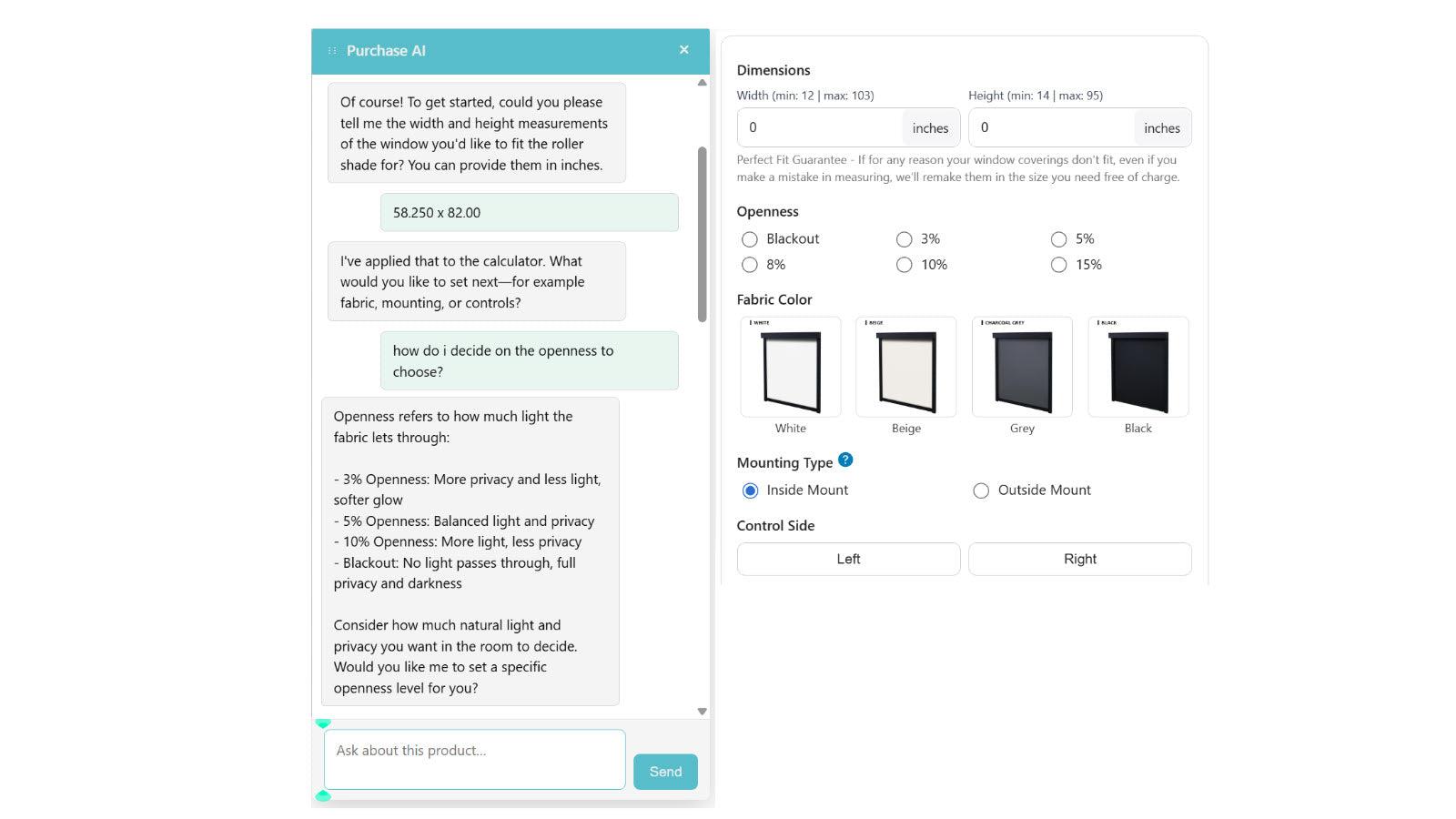 Set Calculator AI options from chat automatically