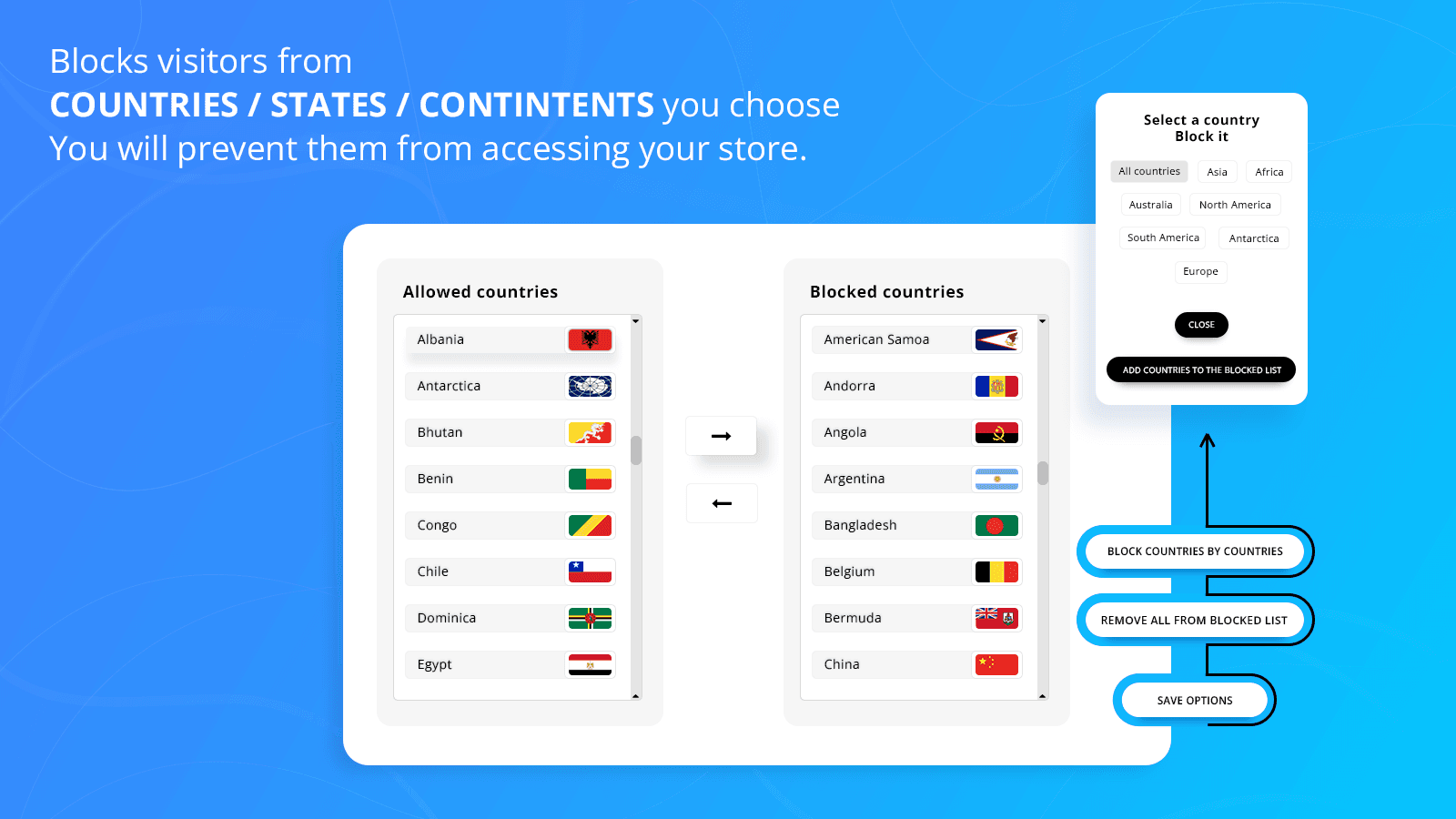 country blocker settings page