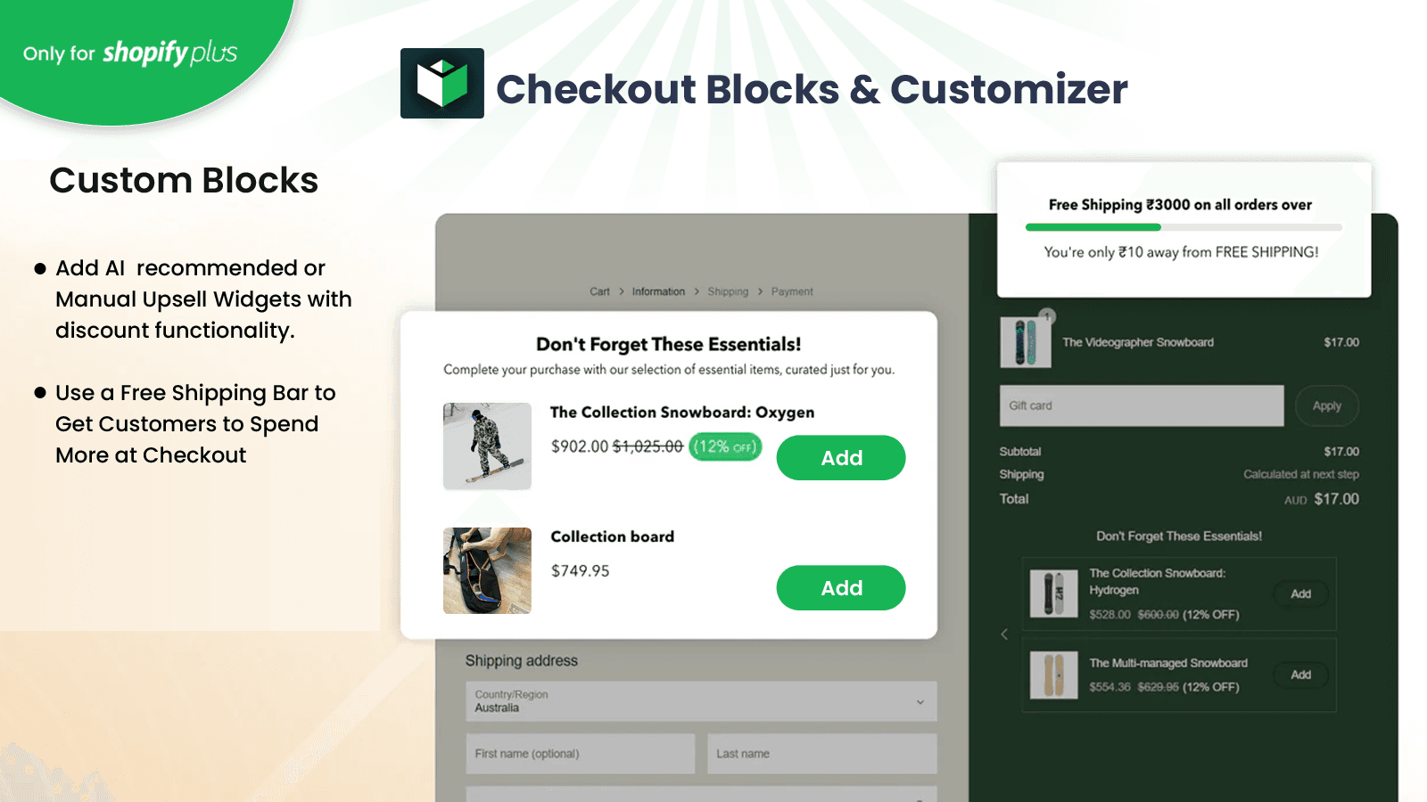 Checkout Customizer,Blocks, Plus