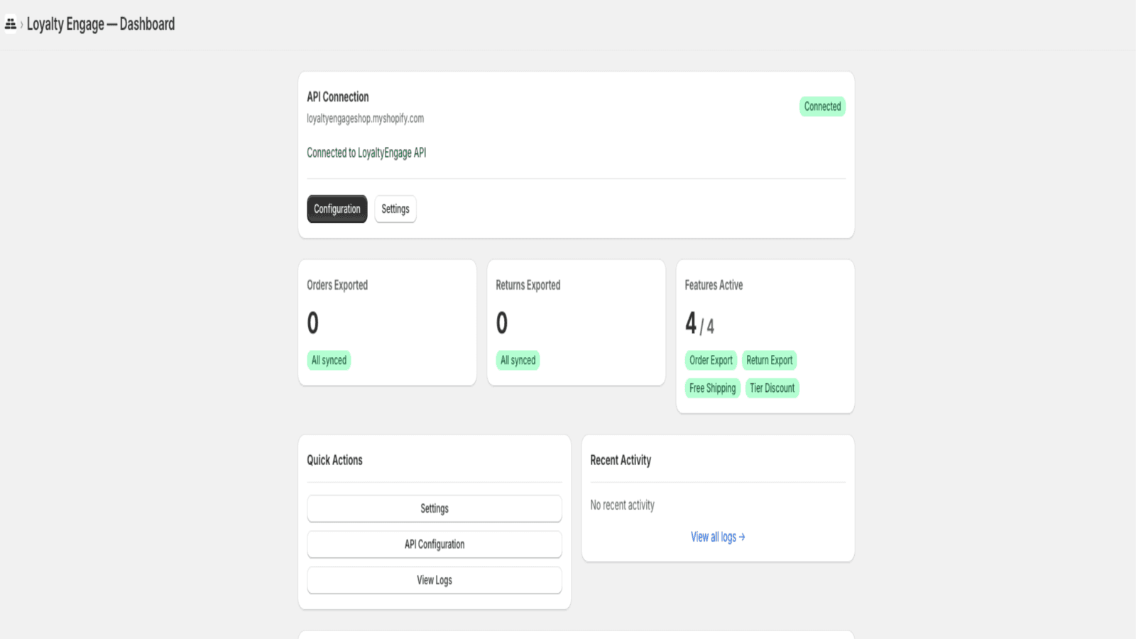 Shopify Panel Settings