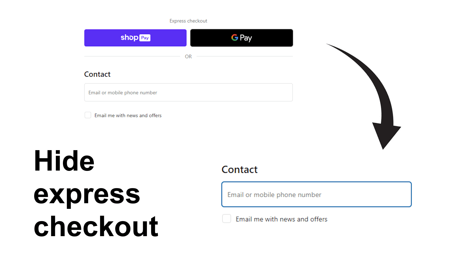 Hide express checkout