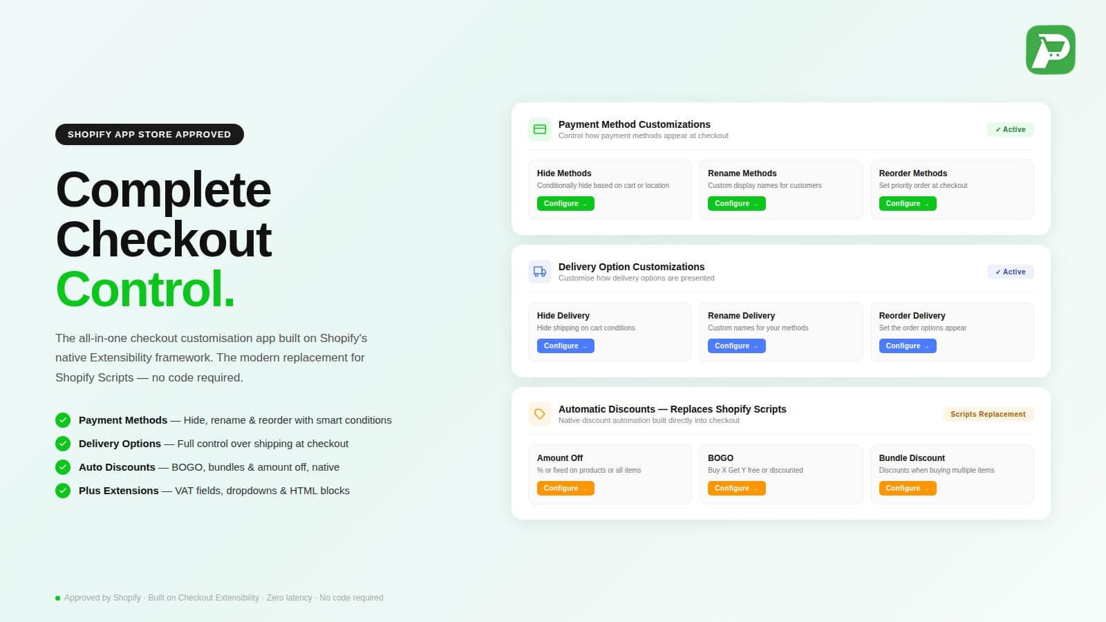 Pure Checkouts Home Page