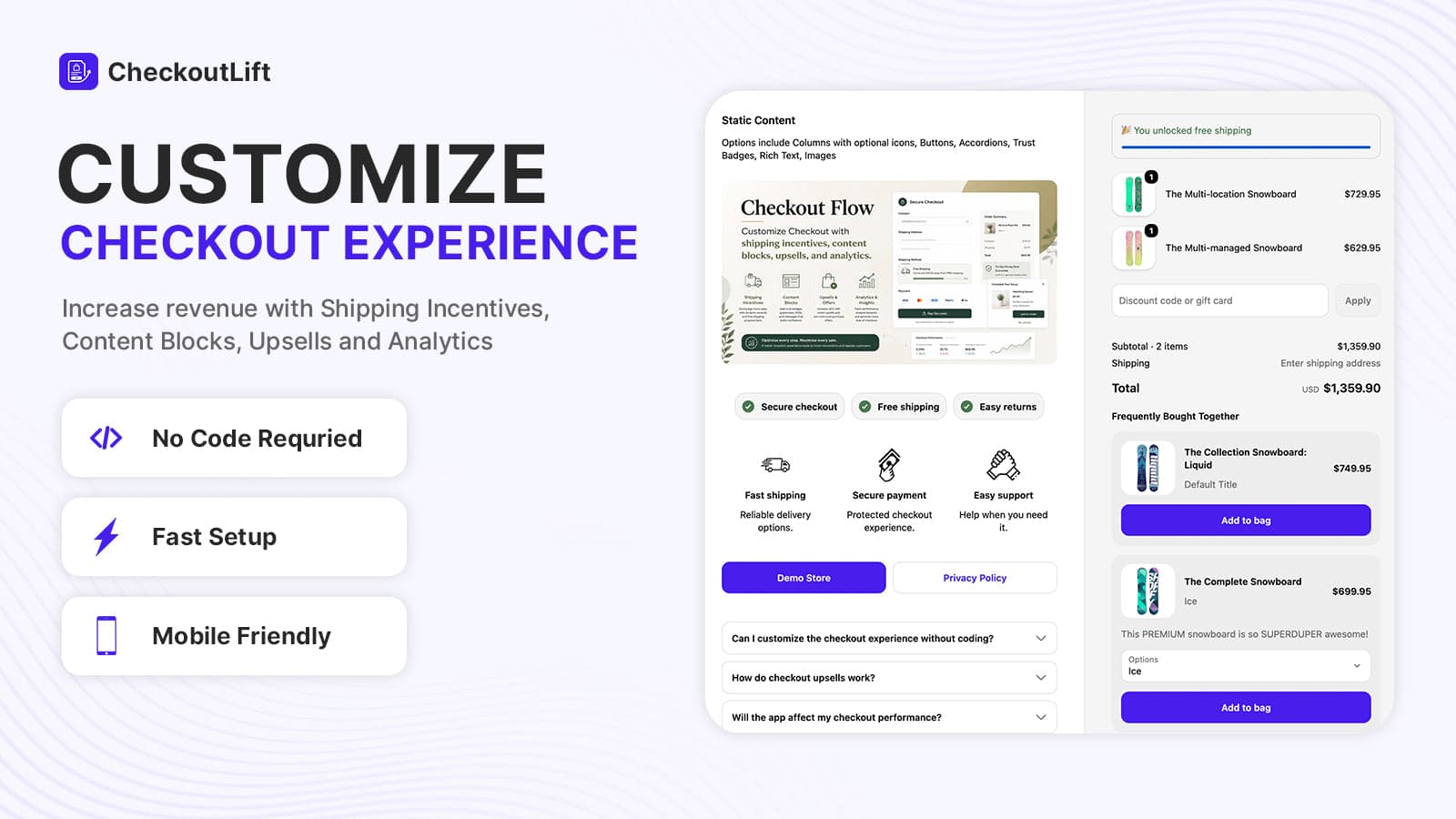 Customize checkout with CheckoutLift