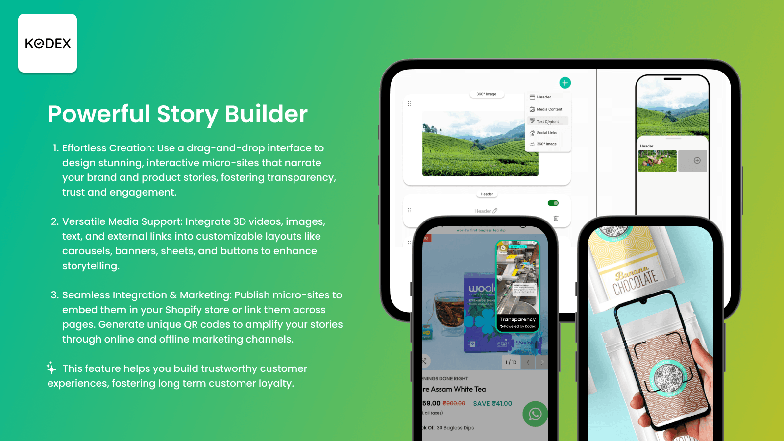Build interactive brand and product stories that are trustworthy