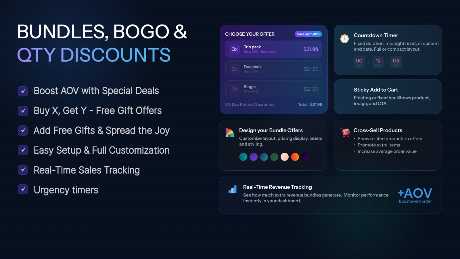Bundles, BOGO and quantity discounts builder