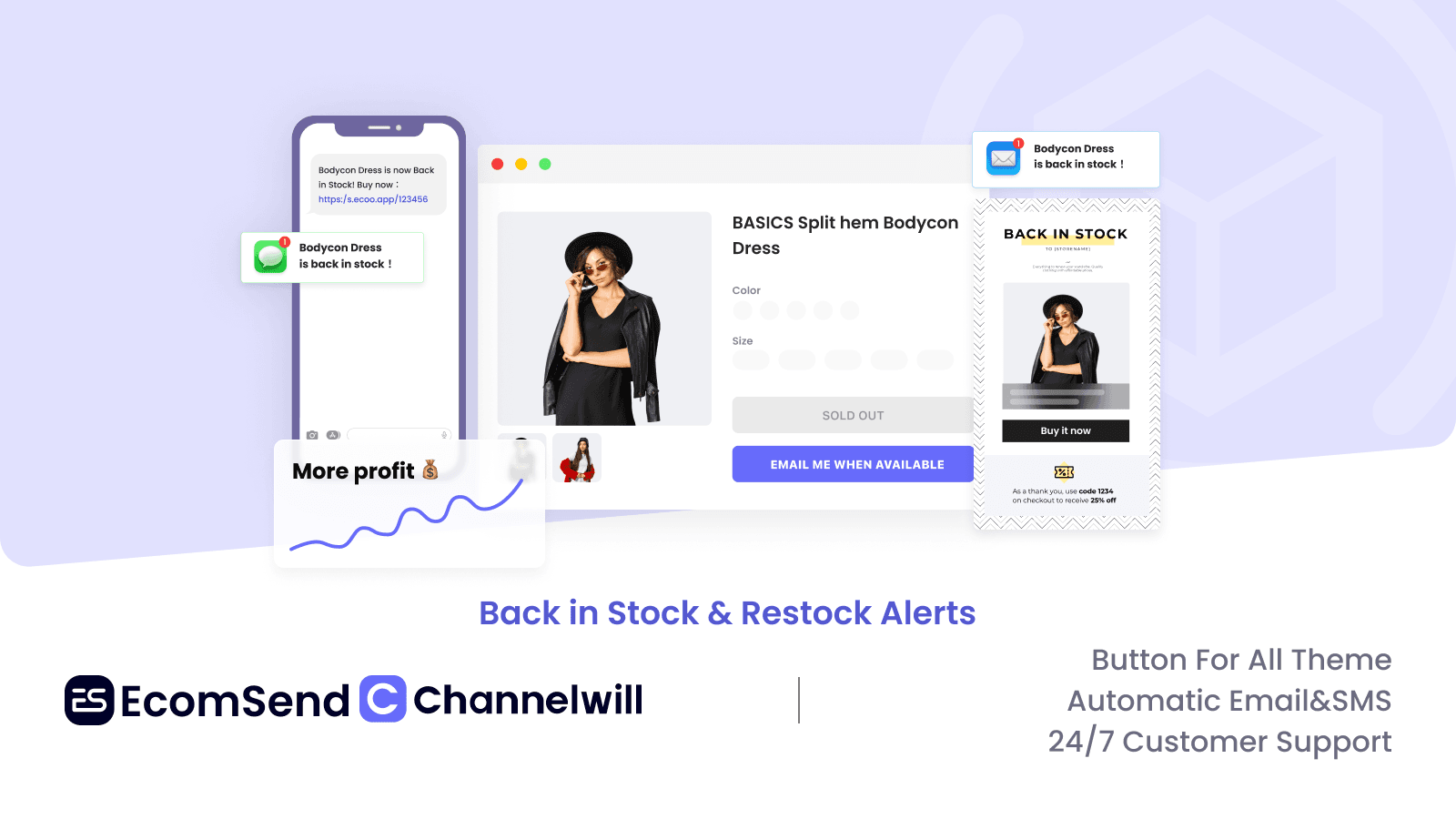 Channelwill Ecomsend Back in stock