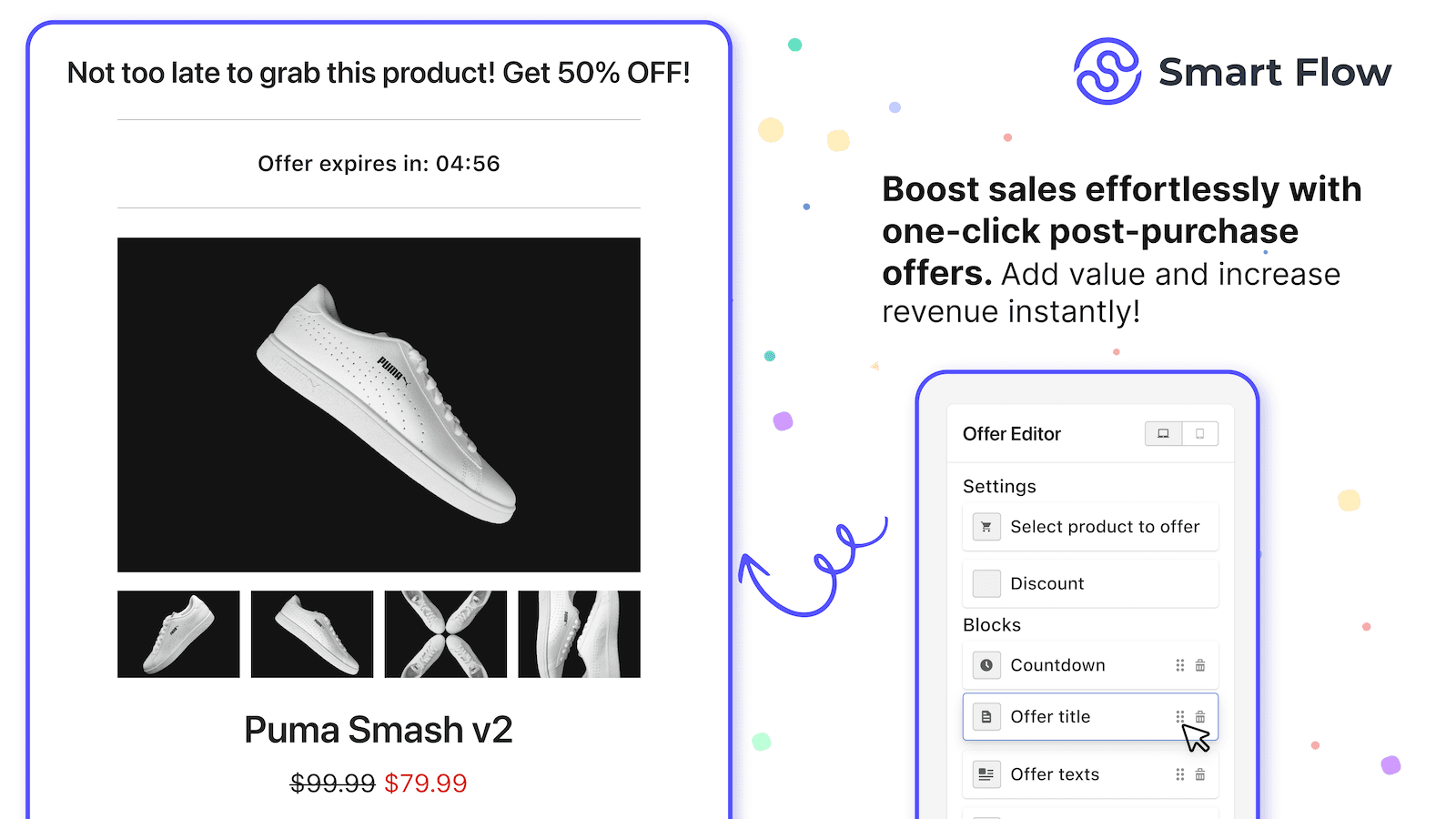 Boost sales effortlessly with one-click post-purchase offers
