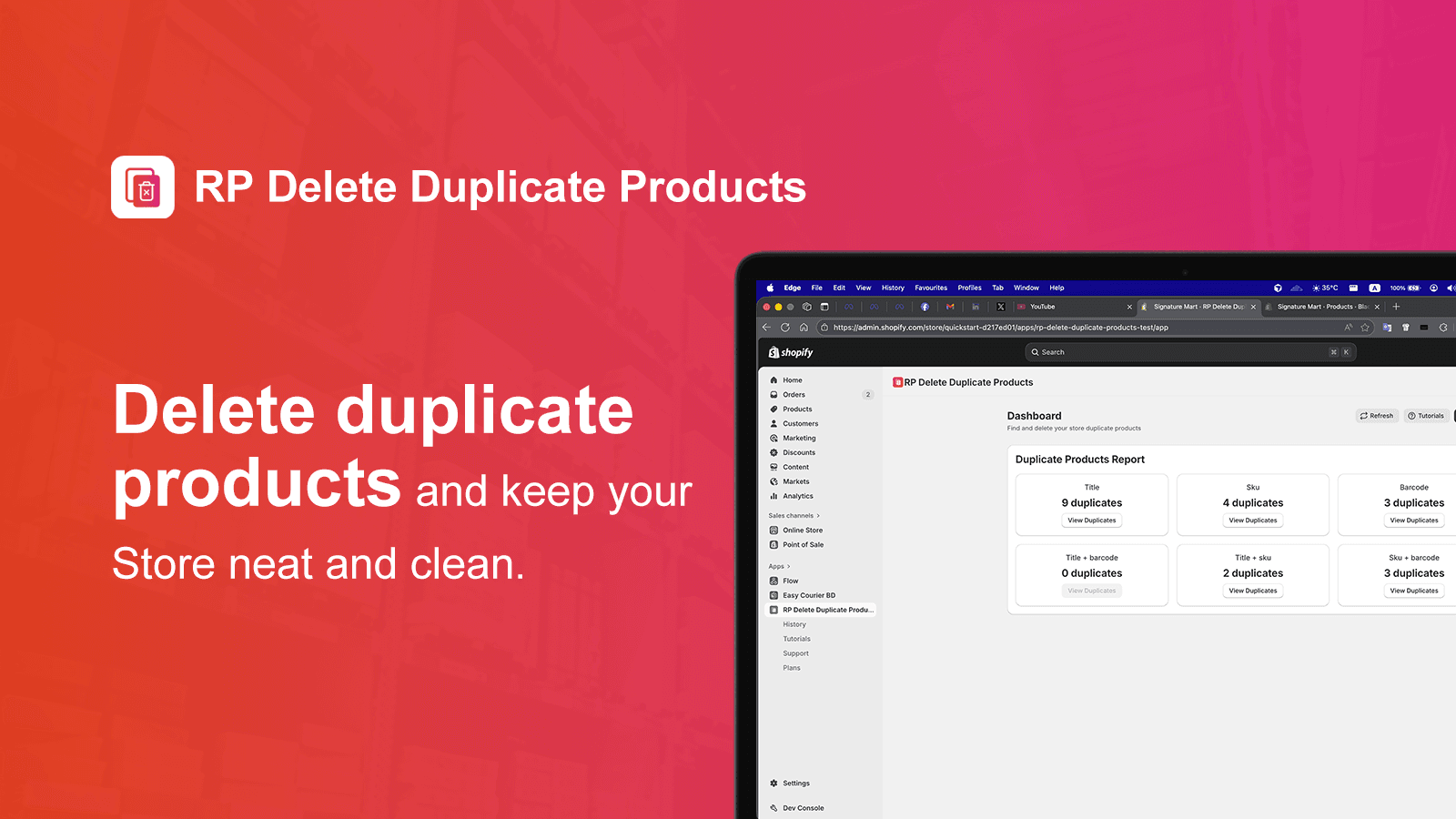 Delete Duplicate Products