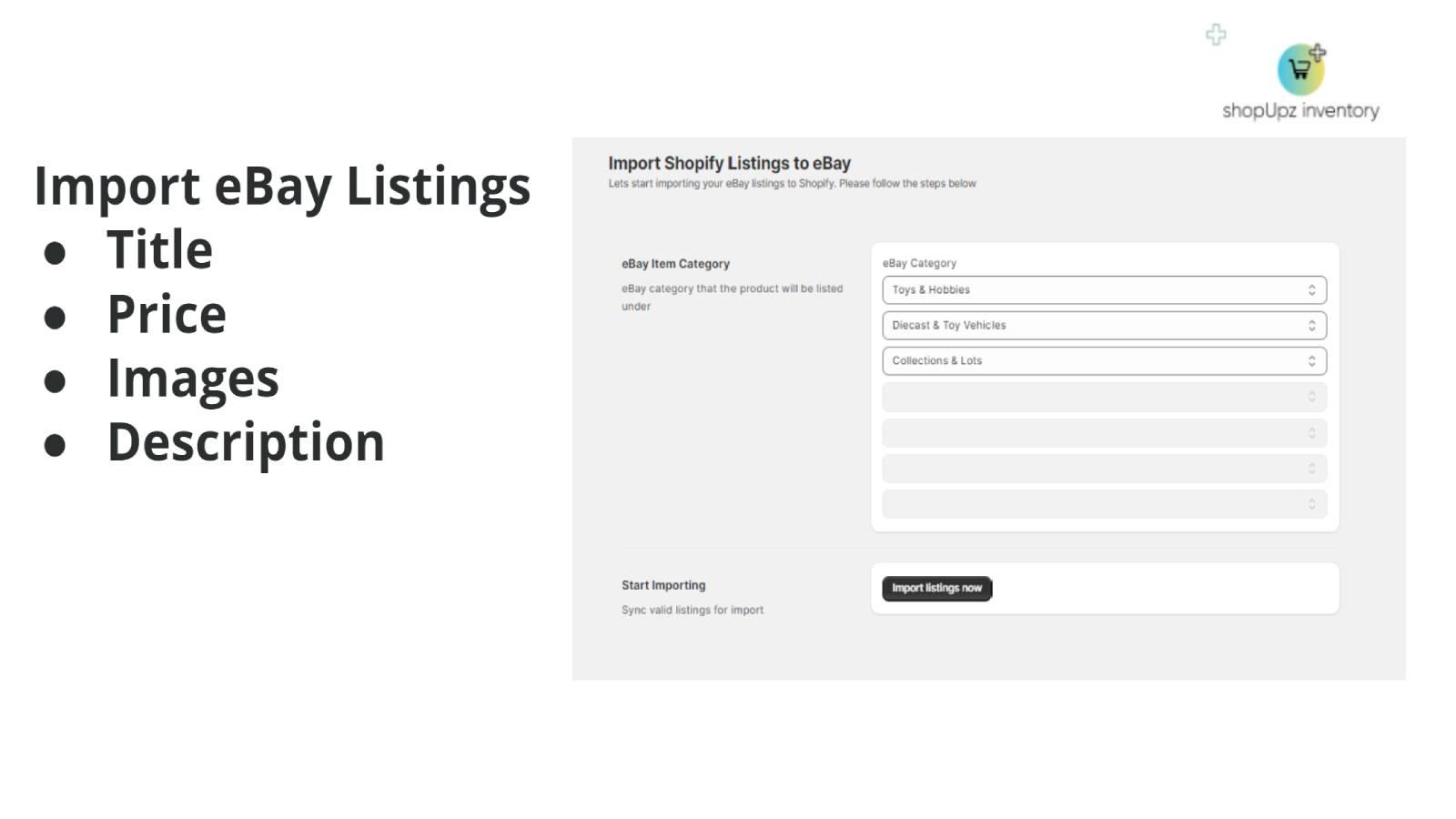 Import listings your eBay listings