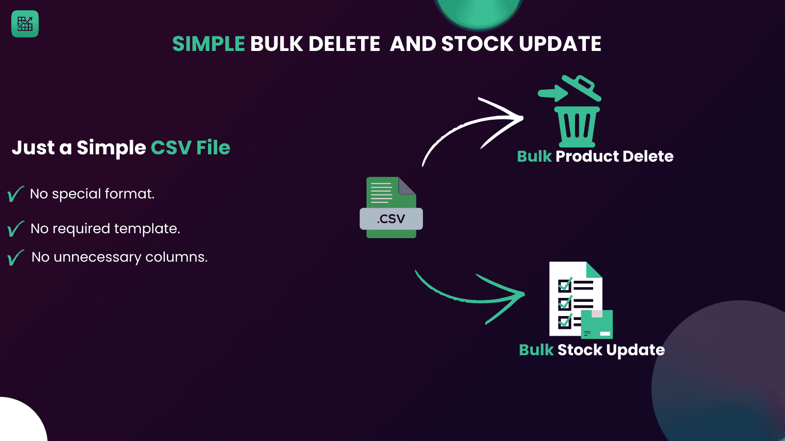 Simple bulk delete and stock update