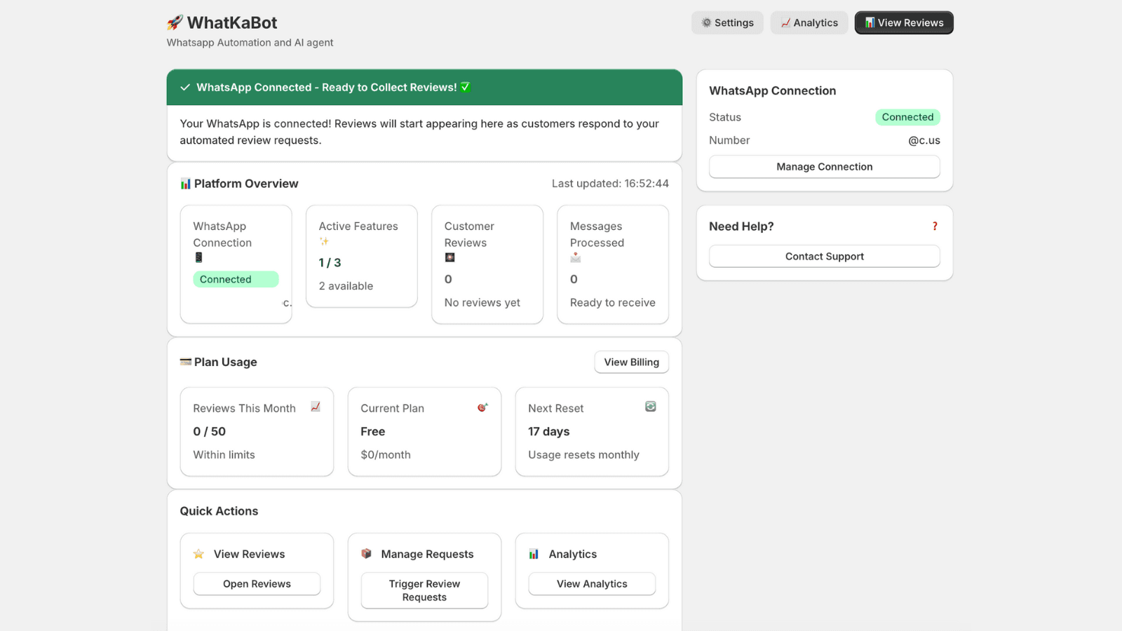 WhatKaBot: WhatsApp Reviews