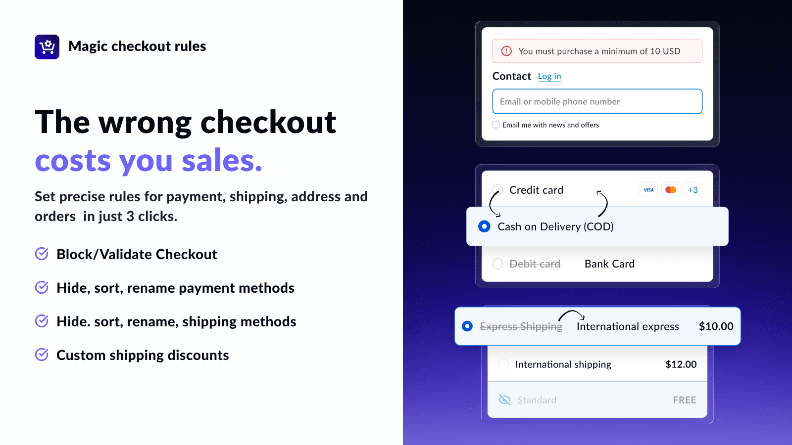 Rule your checkout with MAGIC Checkout Rules