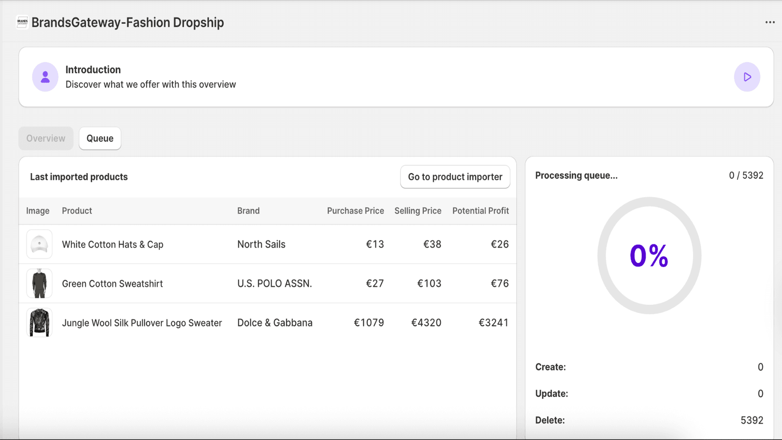 BrandsGateway App Dashboard