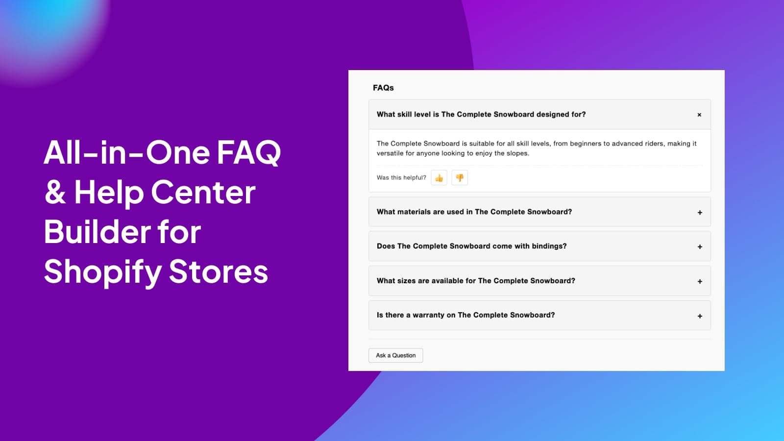 Ultimate Product FAQs Storefront