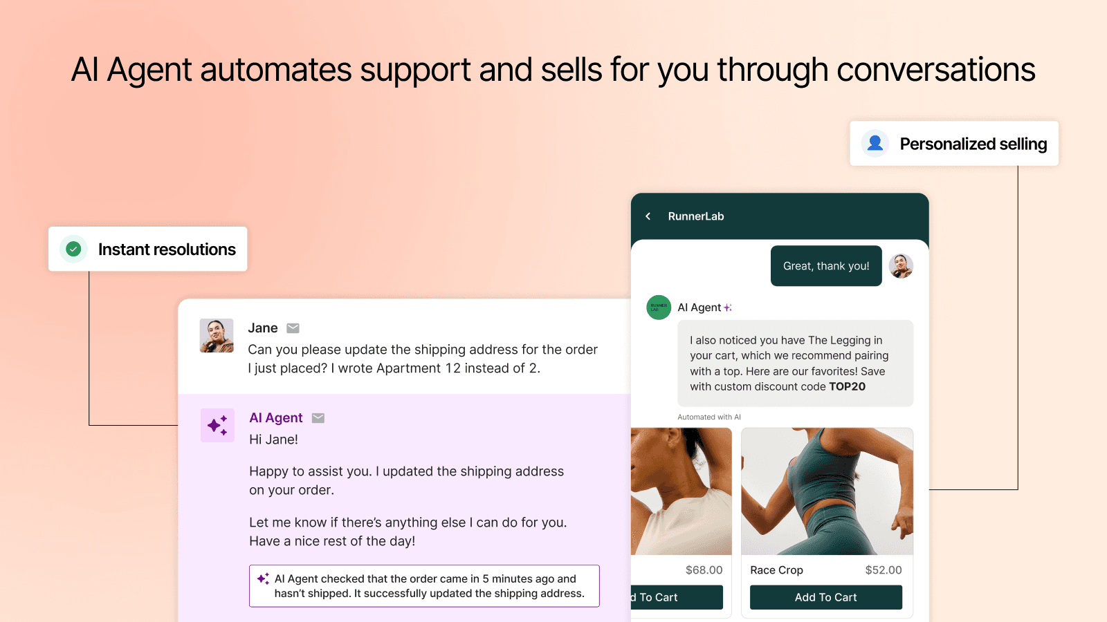 AI Agent automates support and drives sales