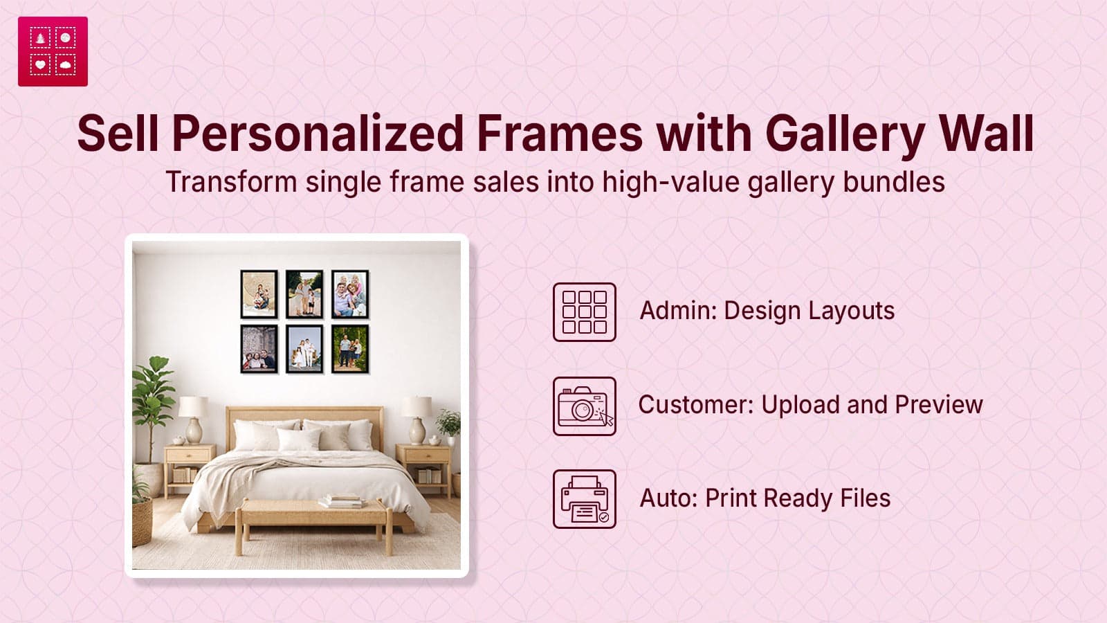 Sell personalized frames with Gallery Wall