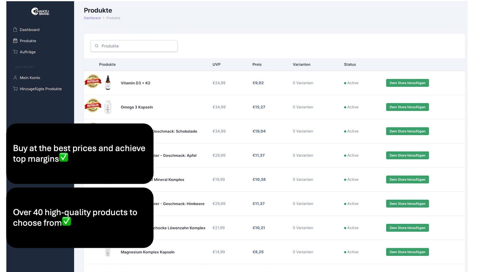 Over 40 High-Quality Products for your success.