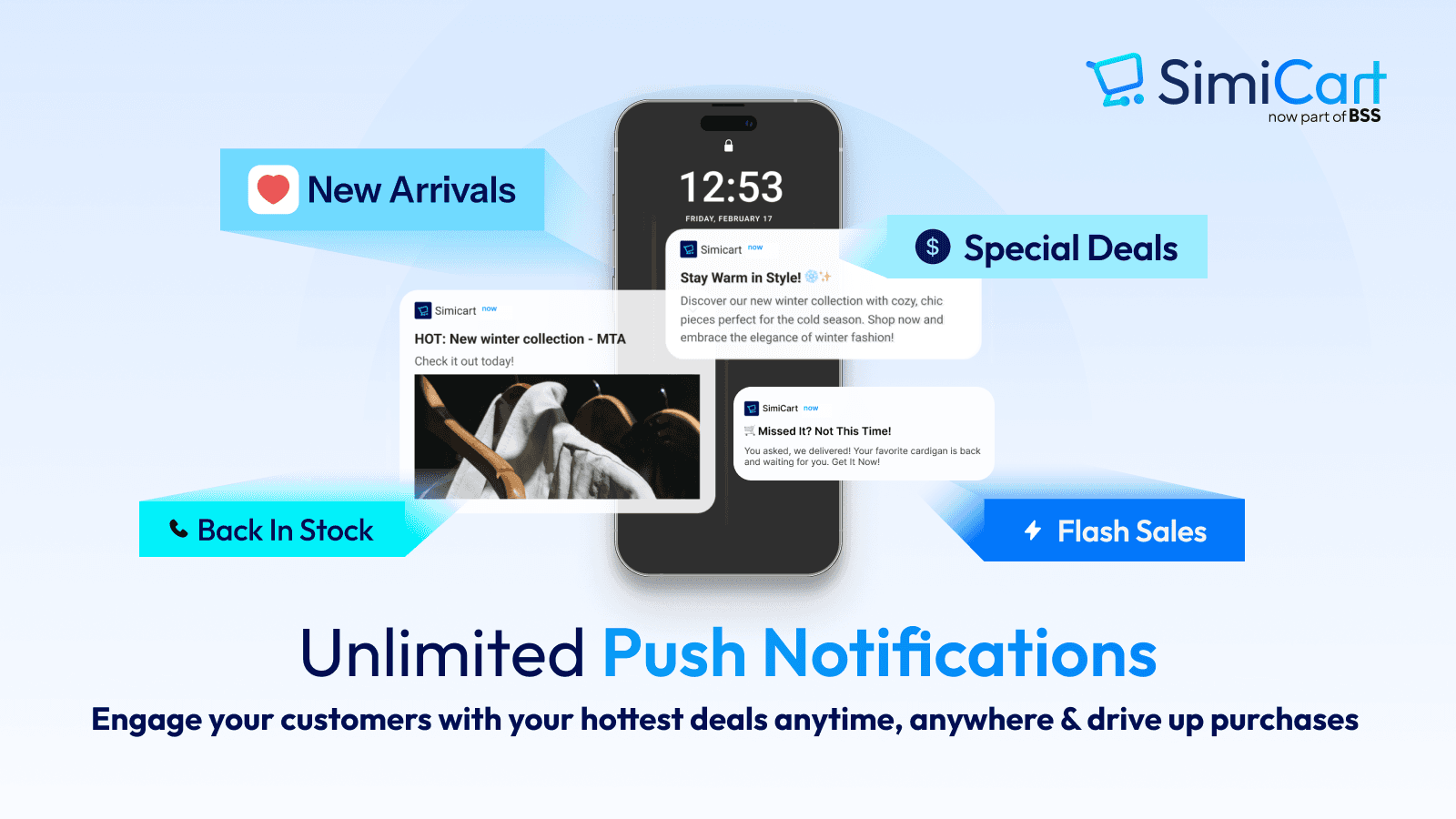 Unlimited real-time push notifications.