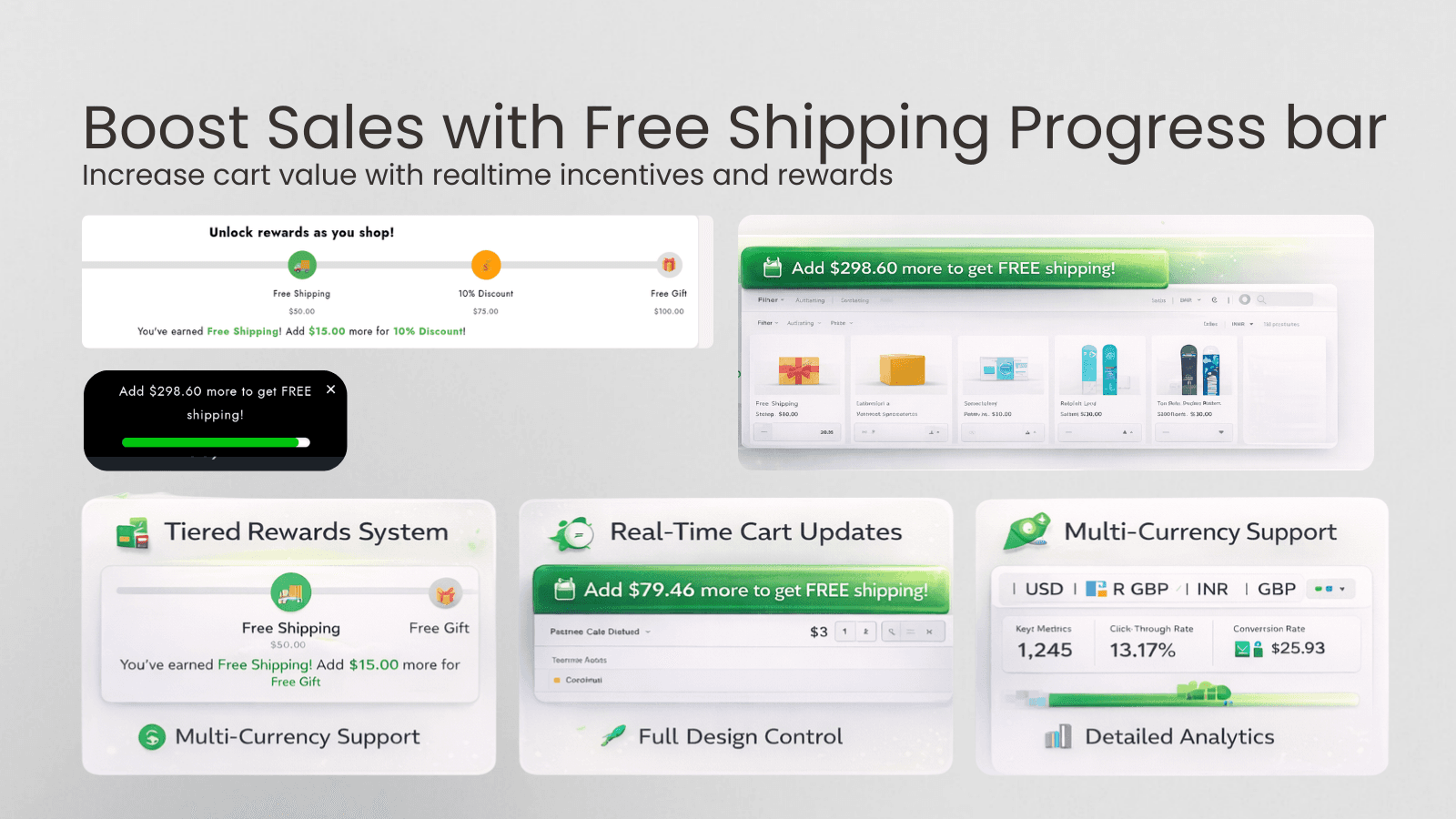Boost Sales with Free Shipping Progress bar