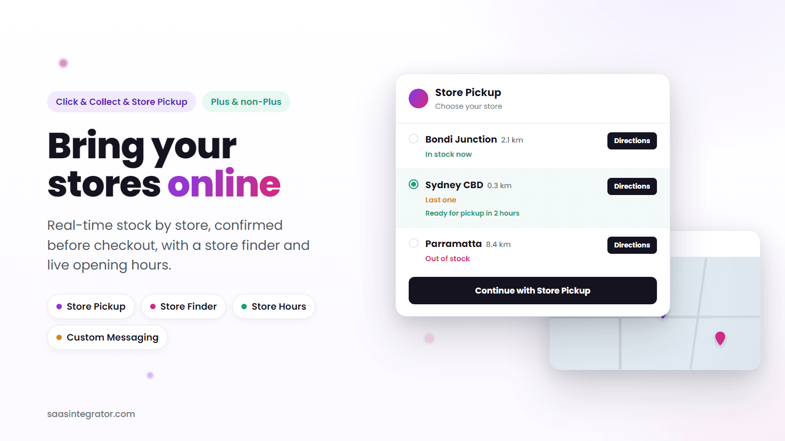 Store pickup, store finder and live hours for Shopify