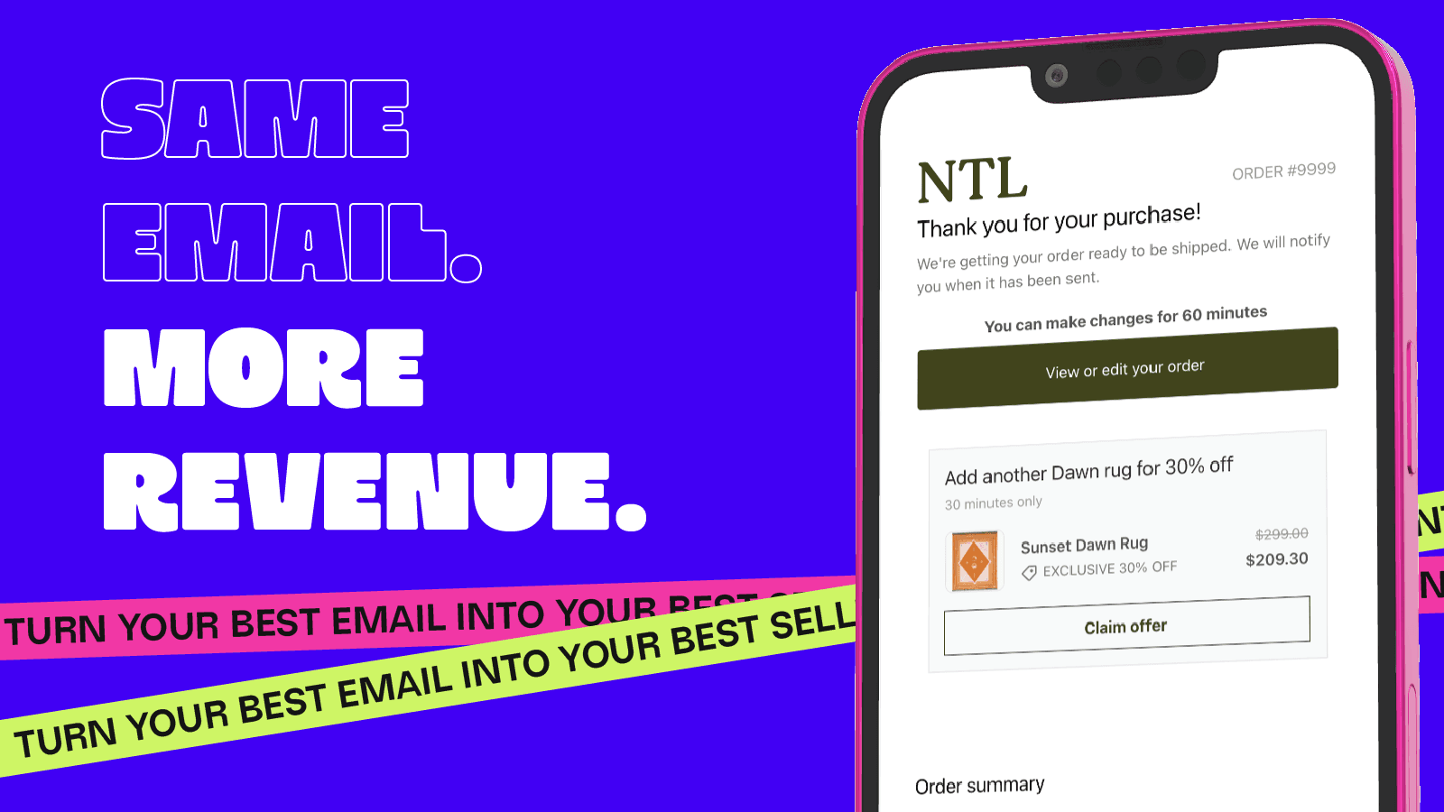 Increase AOV with smart upsells in the Order Confirmation Email