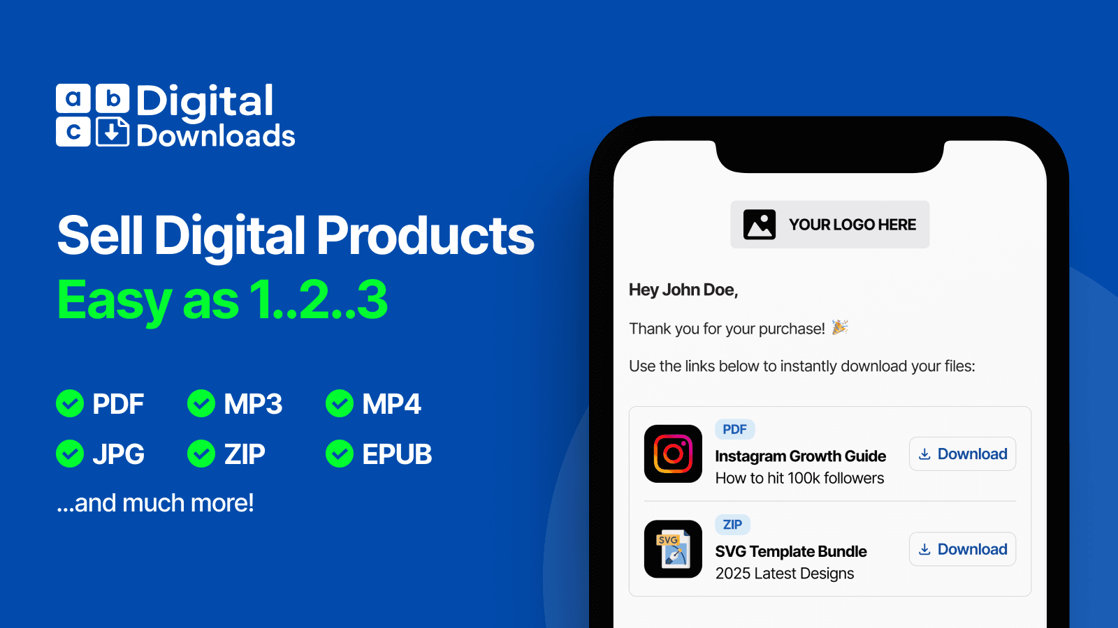 Easily sell digital products and files on your Shopify store