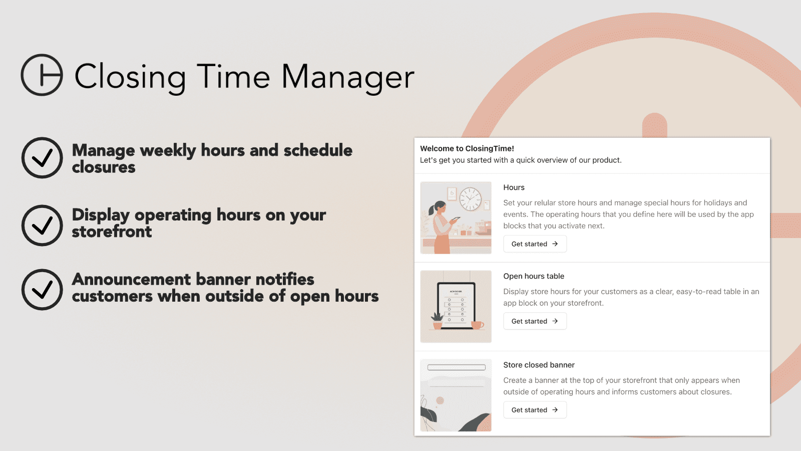 Manage weekly hours and schedule closures