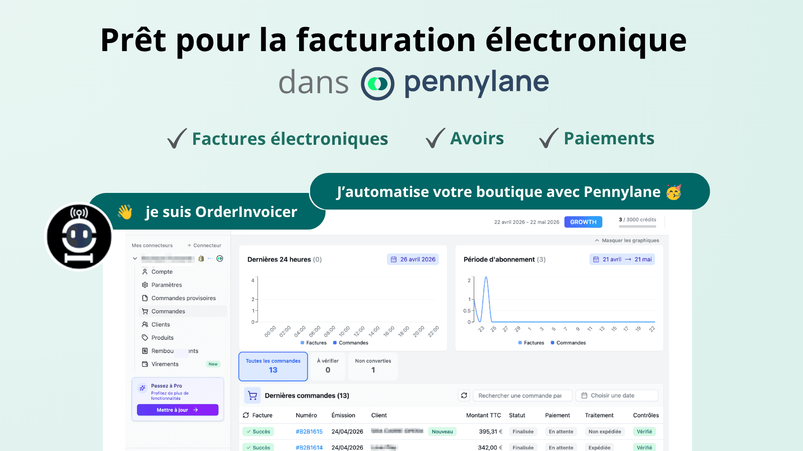 Convertissez vos commandes en factures
